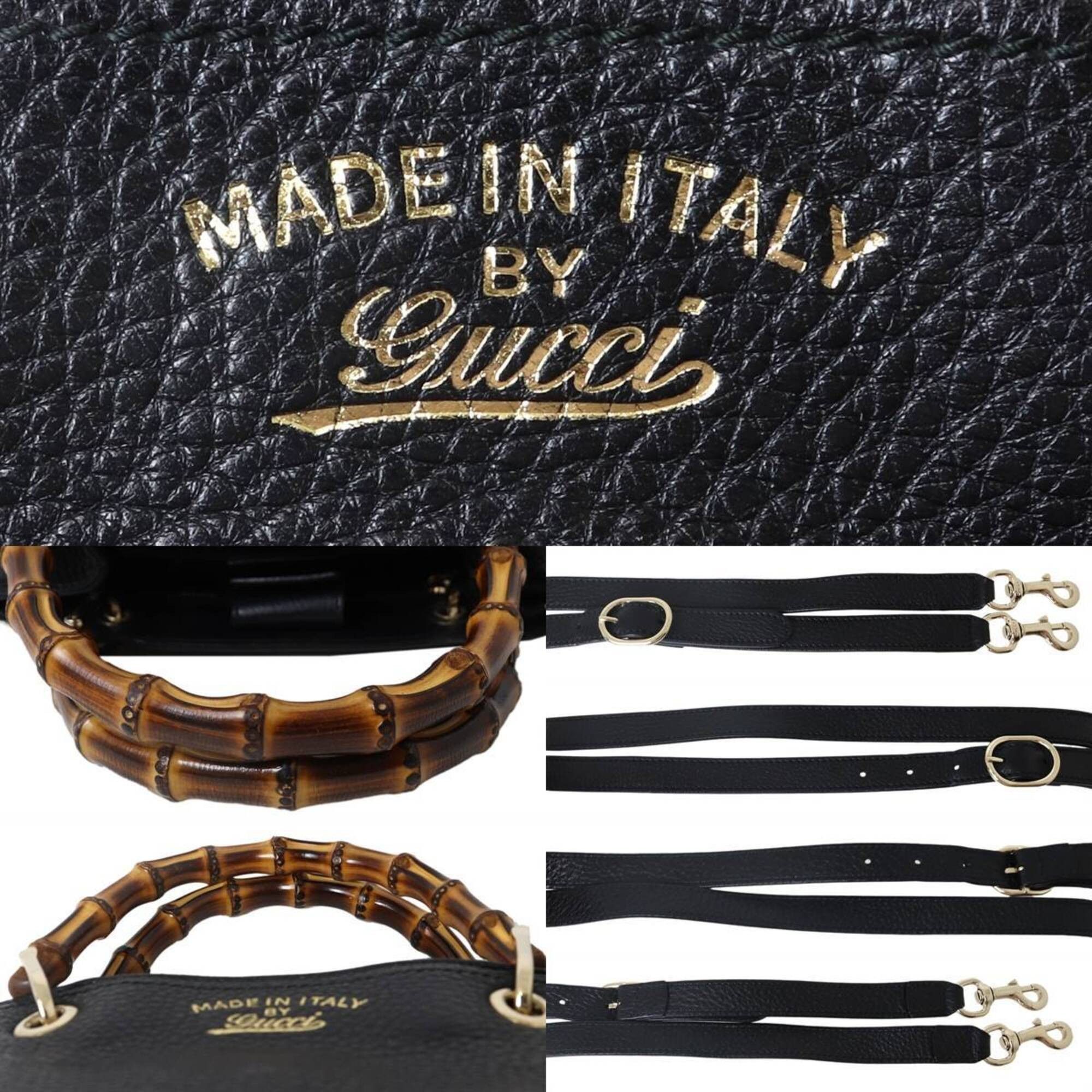 Gucci GUCCI Bamboo 2-way Handbag/Shoulder Bag, Black x 520981 Size ONE SIZE - 7 Thumbnail