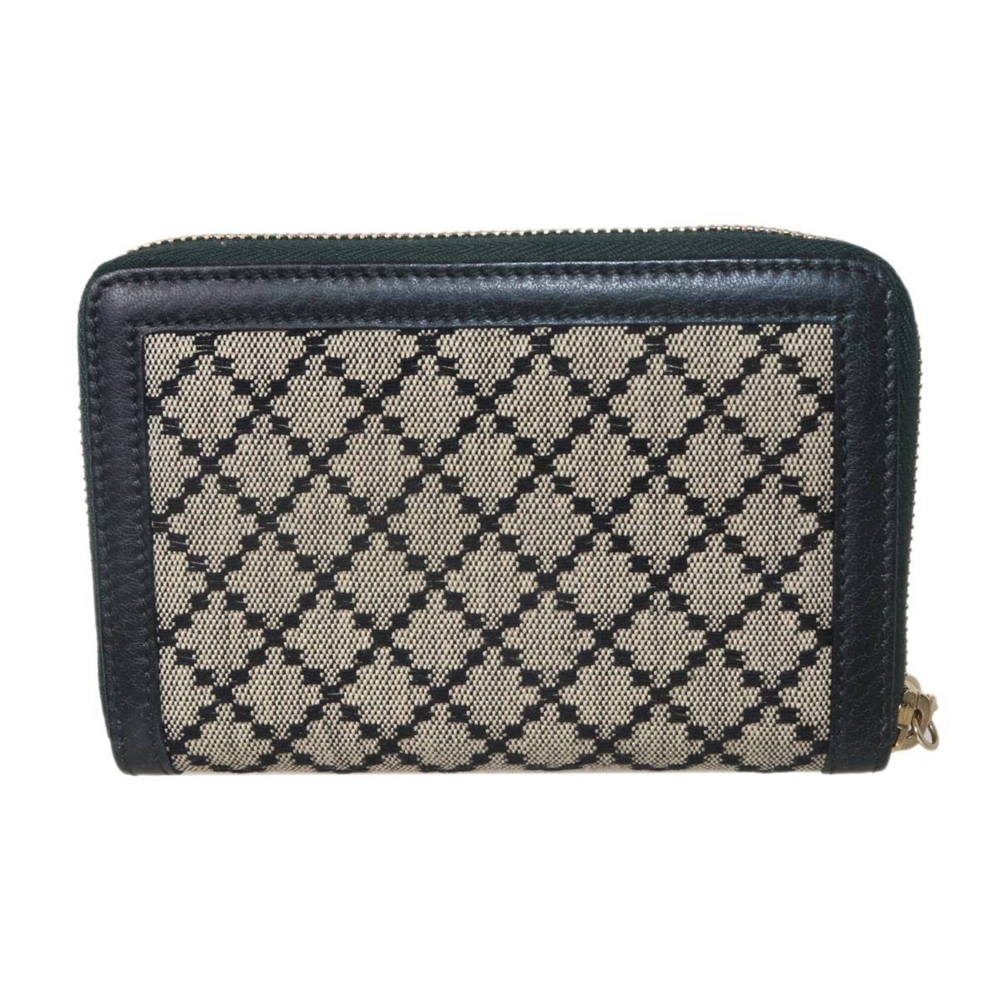 Gucci GUCCI Diamante Round Wallet, Beige x Black, 224256 Size ONE SIZE - 3 Thumbnail