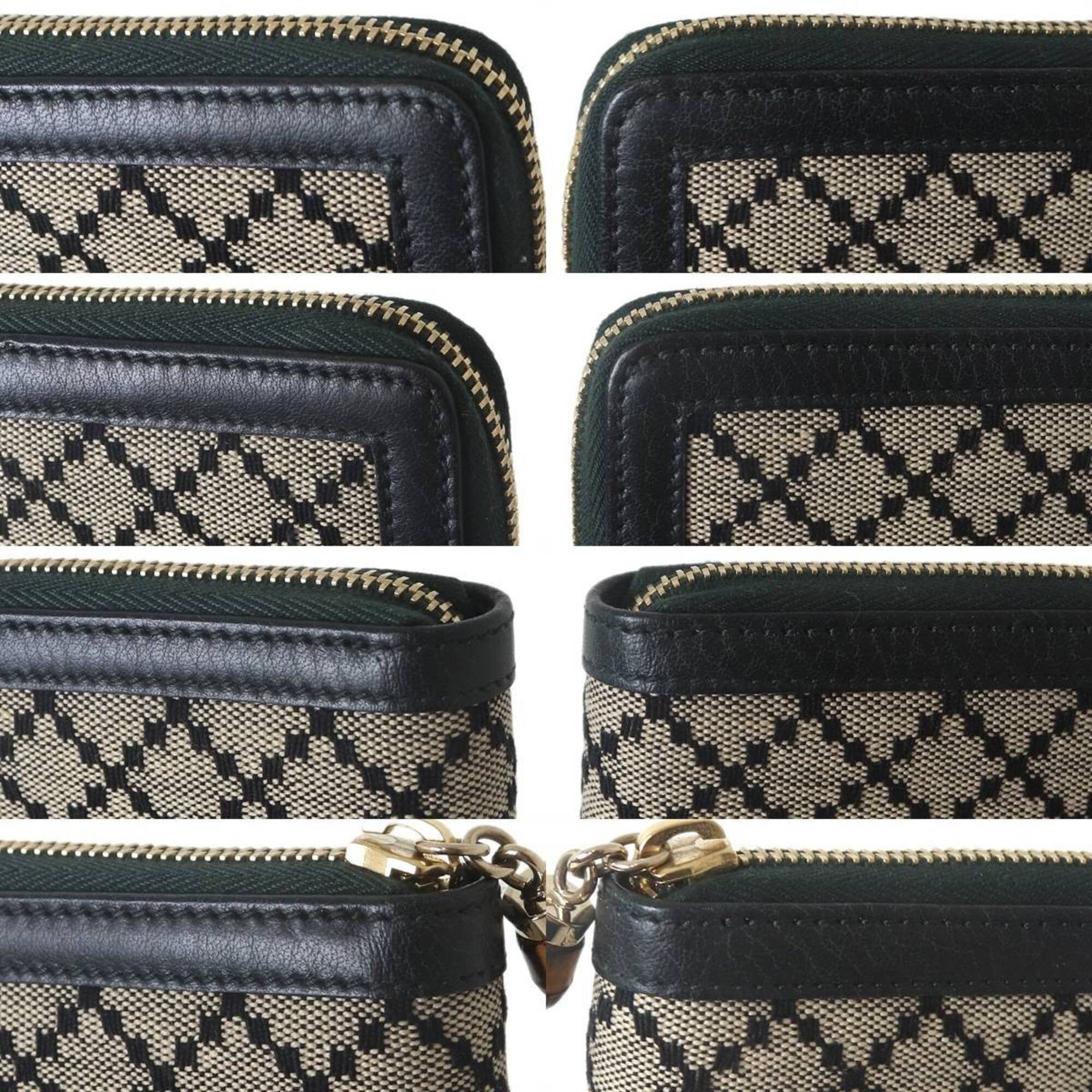 Gucci GUCCI Diamante Round Wallet, Beige x Black, 224256 Size ONE SIZE - 5 Thumbnail