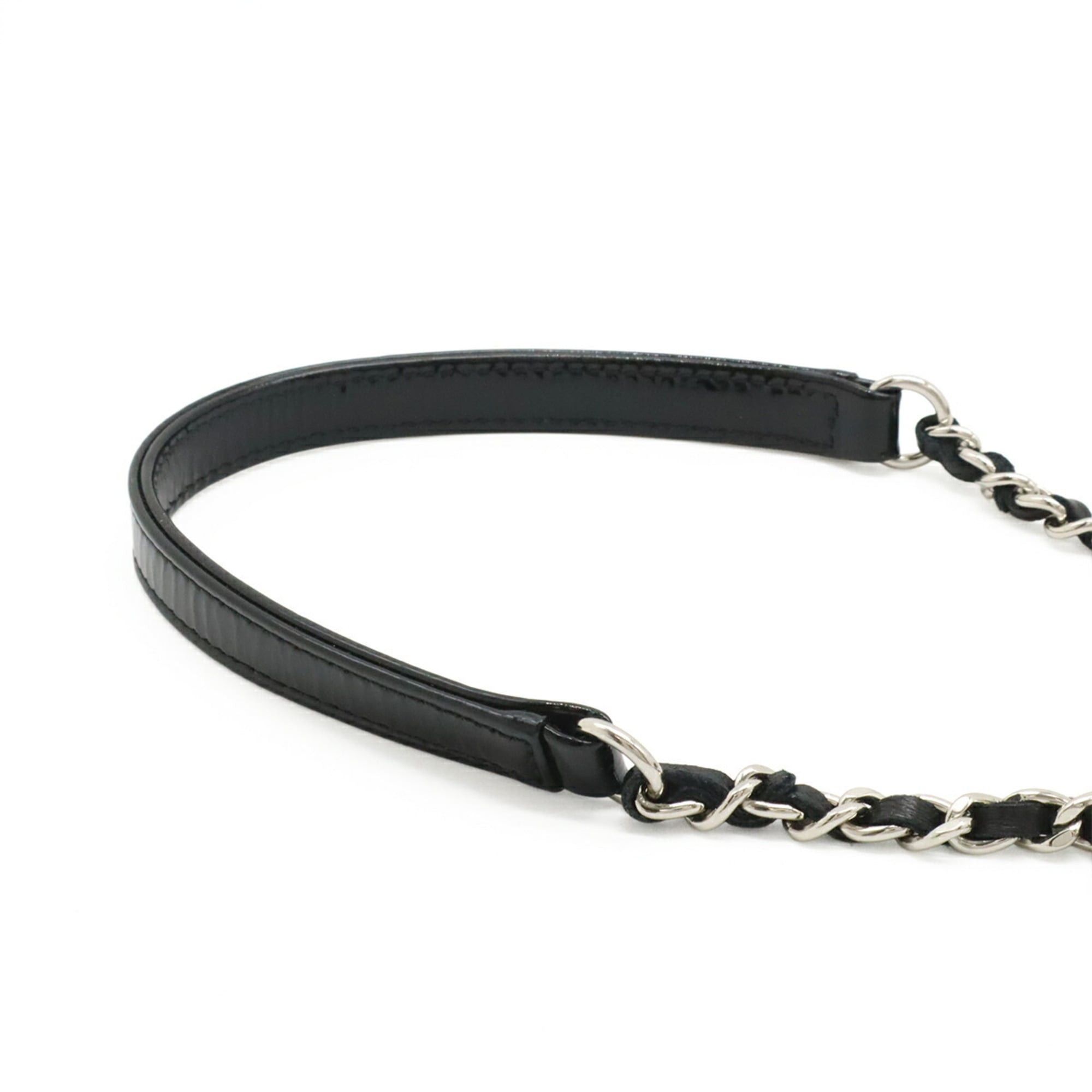 Chanel CHANEL Lego Boy Plastic Coco Mark Border Chain Shoulder Bag Pouch Leather Black White Size ONE SIZE - 6 Thumbnail
