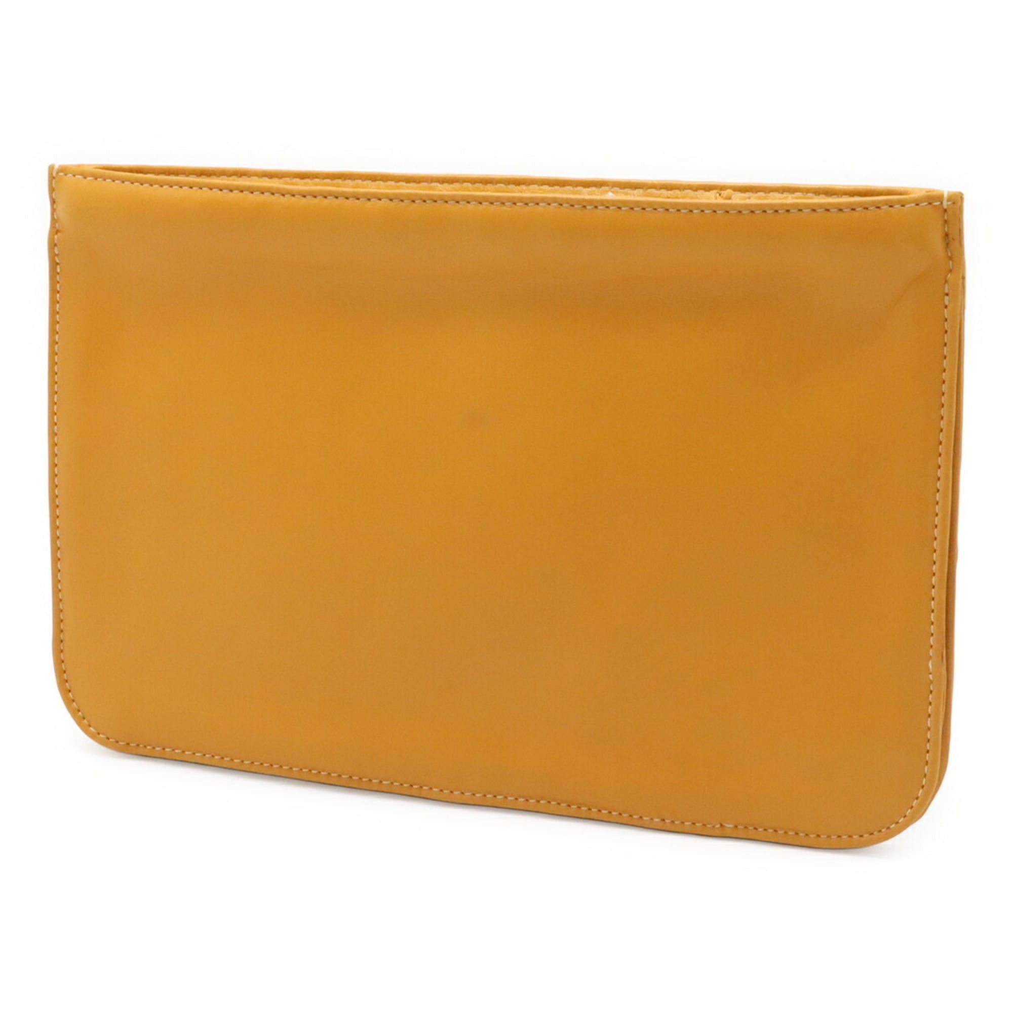 Loewe LOEWE Anagram Handbag Pouch Clutch Bag Striped Mesh Leather Mustard Size ONE SIZE - 3 Thumbnail