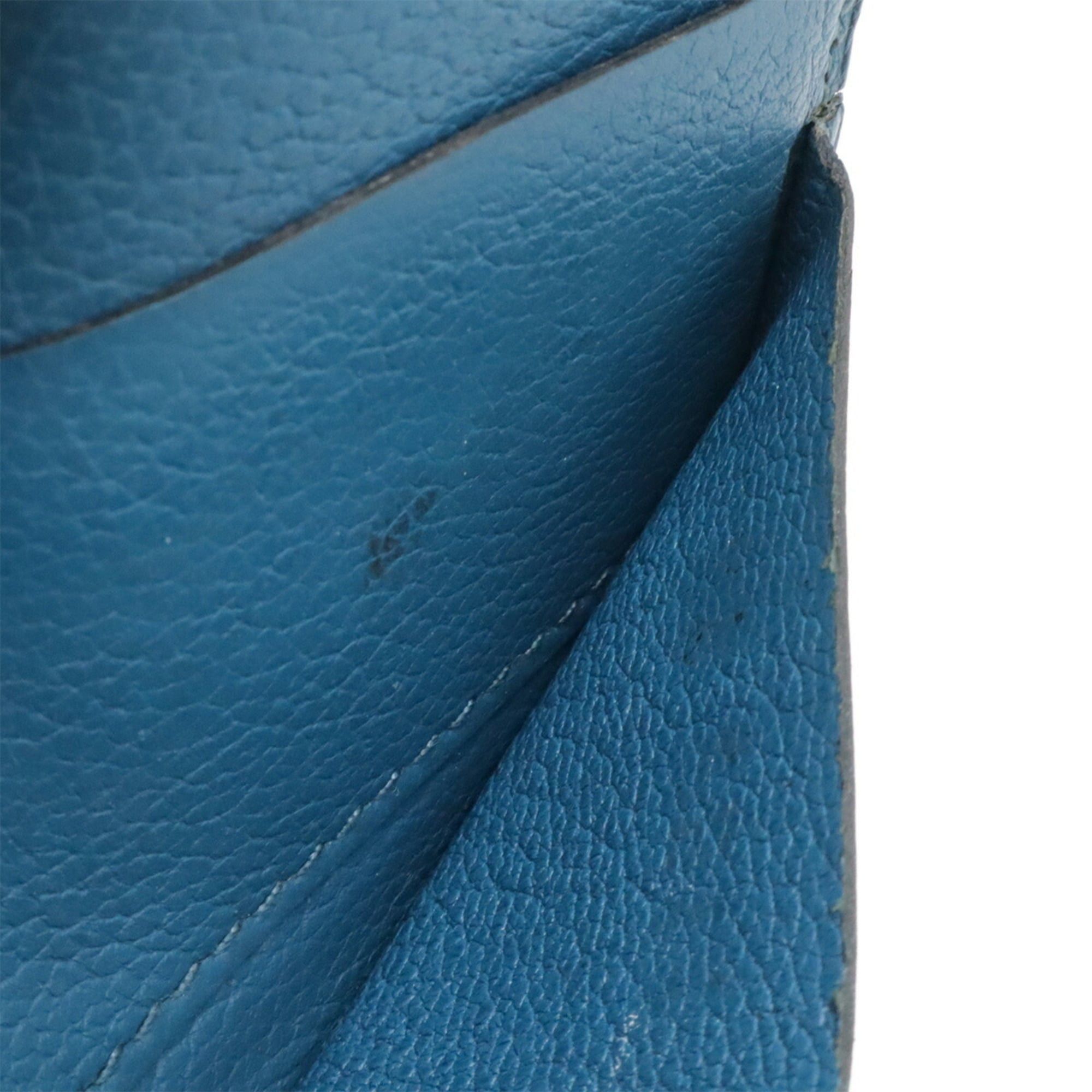 Hermes HERMES Poker Bi-fold Wallet, Money Clip Style, Veau Epsom Leather, Peacock Blue Size ONE SIZE - 8 Thumbnail