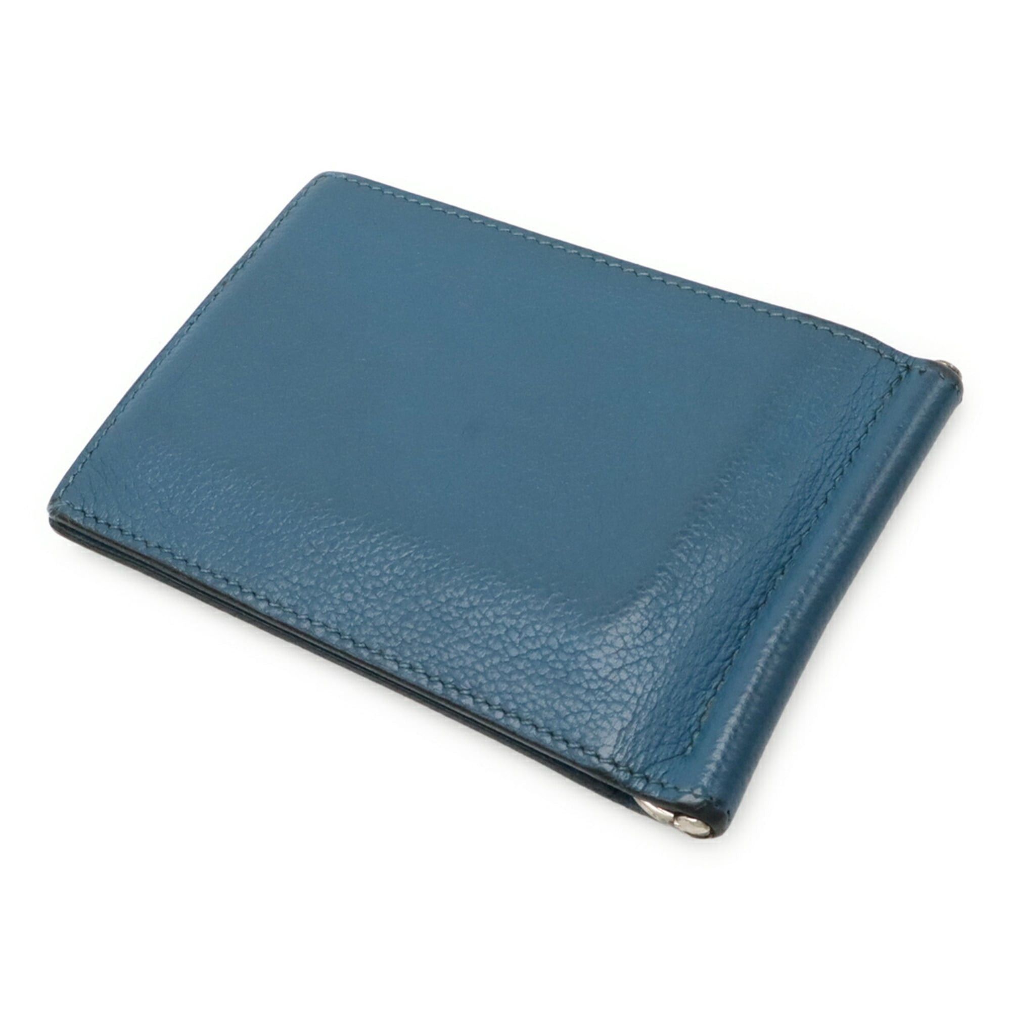 Hermes HERMES Poker Bi-fold Wallet, Money Clip Style, Veau Epsom Leather, Peacock Blue Size ONE SIZE - 3 Thumbnail