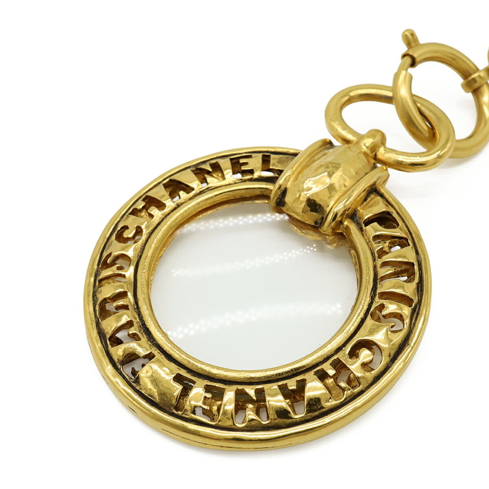 Chanel CHANEL Magnifying Glass Necklace, Double Chain Pendant, Circle, Round, GP Gold Size ONE SIZE - 4 Thumbnail