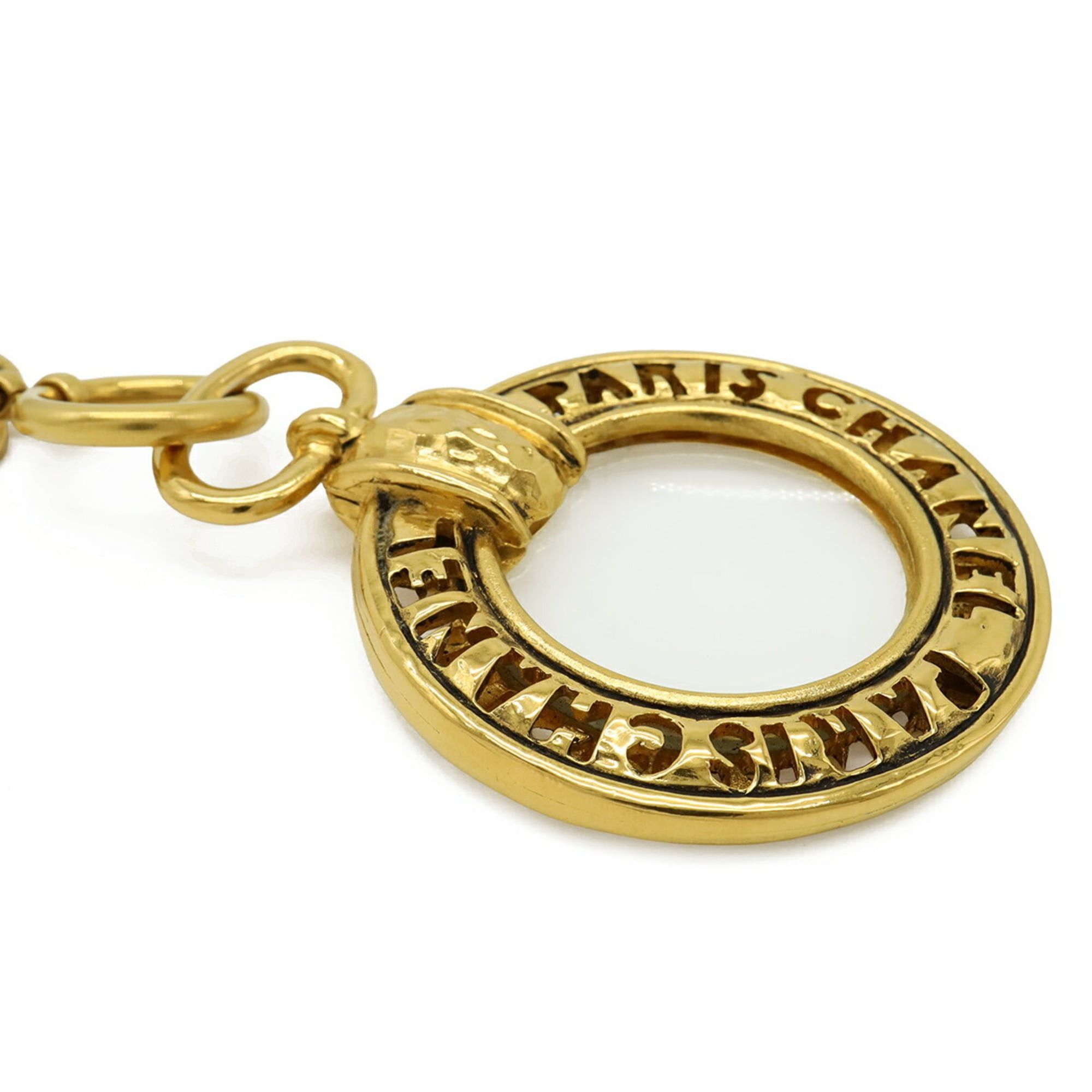 Chanel CHANEL Magnifying Glass Necklace, Double Chain Pendant, Circle, Round, GP Gold Size ONE SIZE - 5 Thumbnail