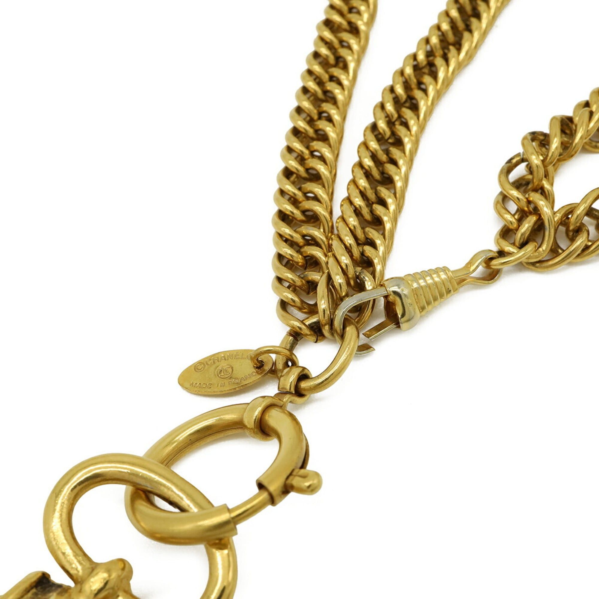 Chanel CHANEL Magnifying Glass Necklace, Double Chain Pendant, Circle, Round, GP Gold Size ONE SIZE - 8 Thumbnail