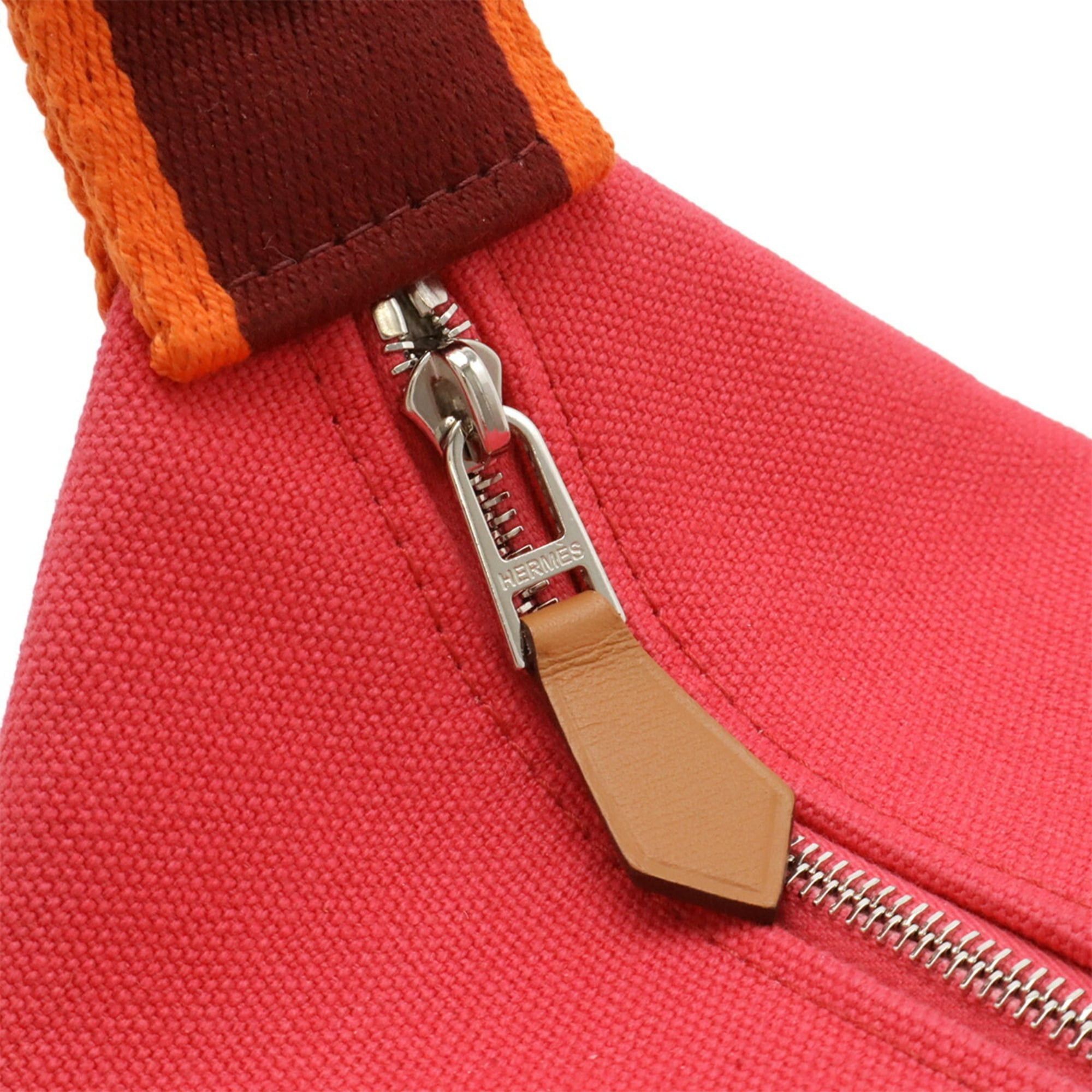 Hermes HERMES Bride à Black PM Bus Pouch Handbag Canvas Hibiscus Pink H104222M Size ONE SIZE - 6 Thumbnail