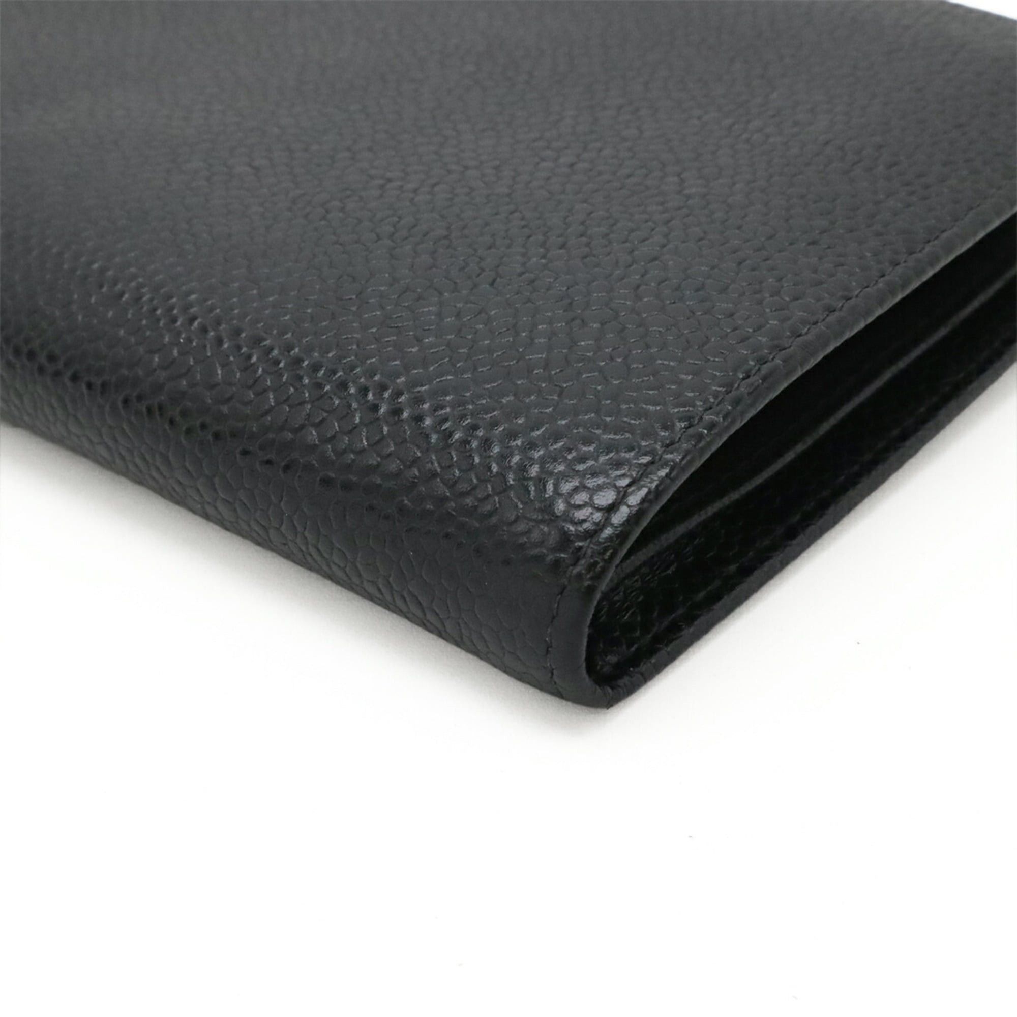 Chanel CHANEL Coco Mark Long Wallet, Caviar Leather, Black, A13498 Size ONE SIZE - 4 Thumbnail