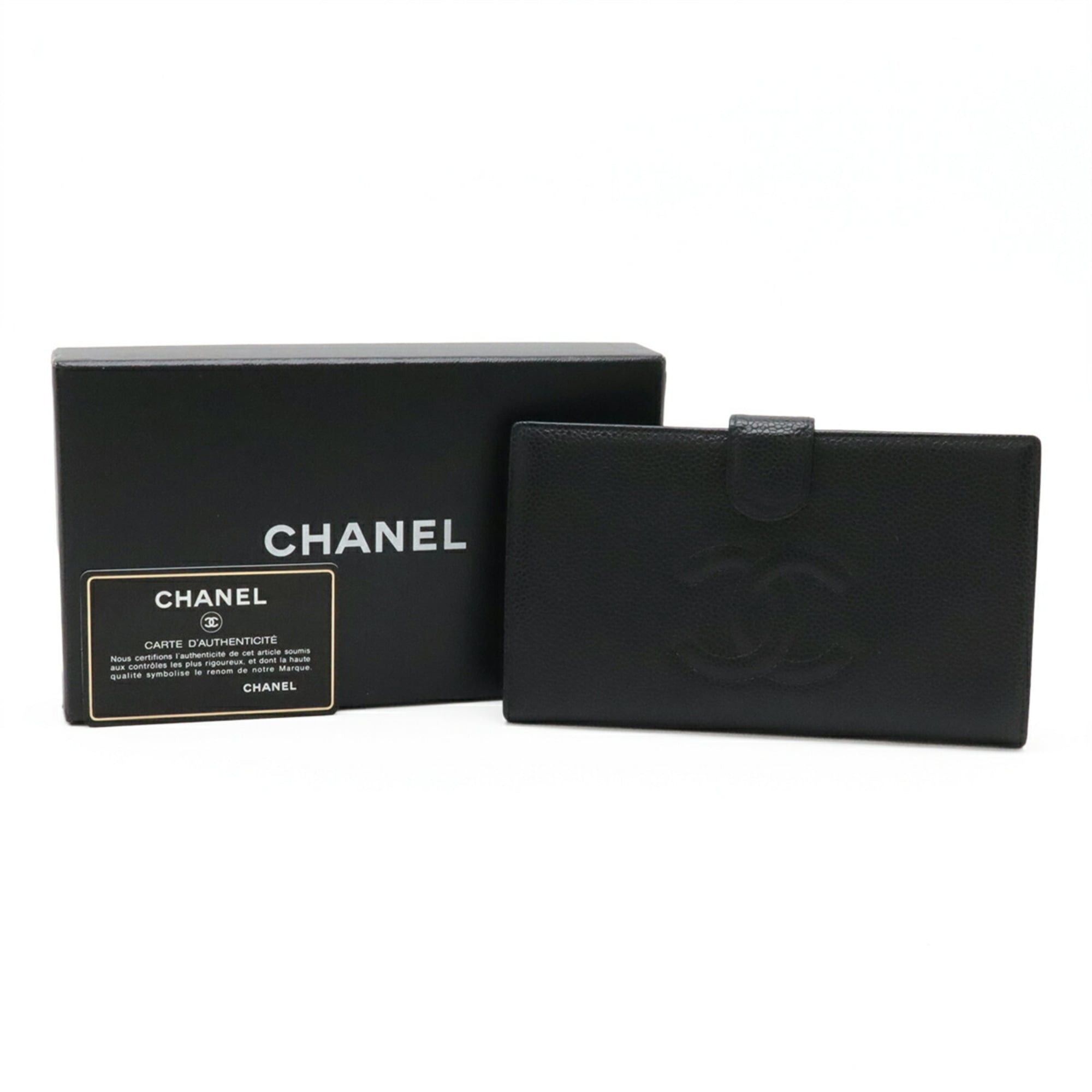 Chanel CHANEL Coco Mark Long Wallet, Caviar Leather, Black, A13498 Size ONE SIZE - 10 Thumbnail