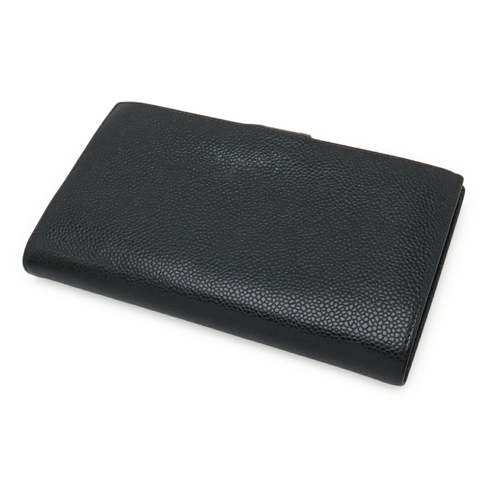 Chanel CHANEL Coco Mark Long Wallet, Caviar Leather, Black, A13498 Size ONE SIZE - 3 Thumbnail