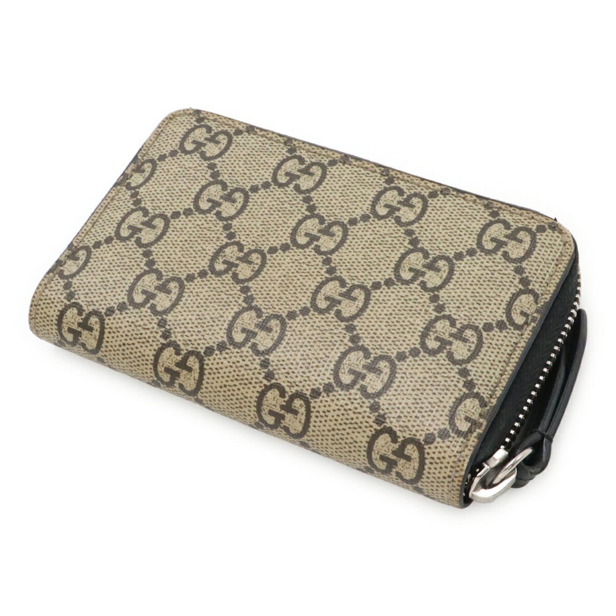 Gucci GUCCI Bestiary GG Supreme Round Wallet/Coin Purse, Tiger Print, Beige, 546354 Size ONE SIZE - 3 Thumbnail