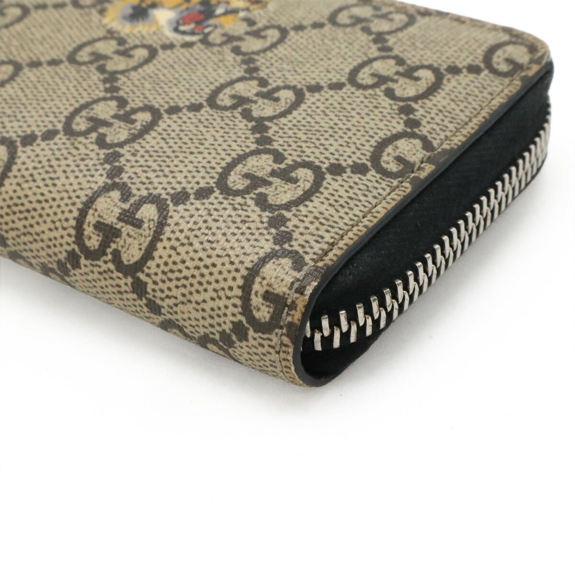 Gucci GUCCI Bestiary GG Supreme Round Wallet/Coin Purse, Tiger Print, Beige, 546354 Size ONE SIZE - 4 Thumbnail