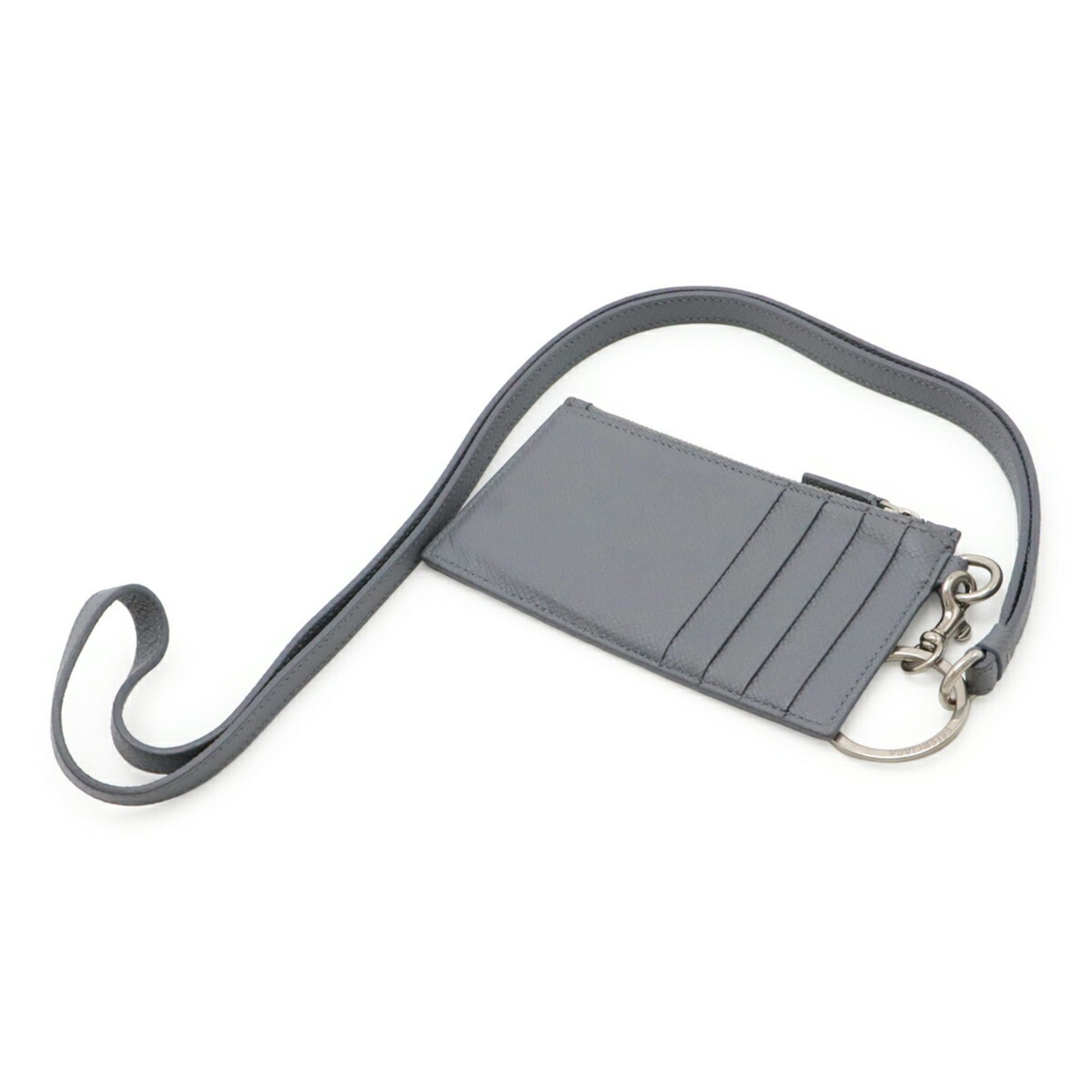 Balenciaga BALENCIAGA Cash Wallet/Coin Purse, Leather, Gray, with Neck Strap, 594548 Size ONE SIZE - 3 Thumbnail