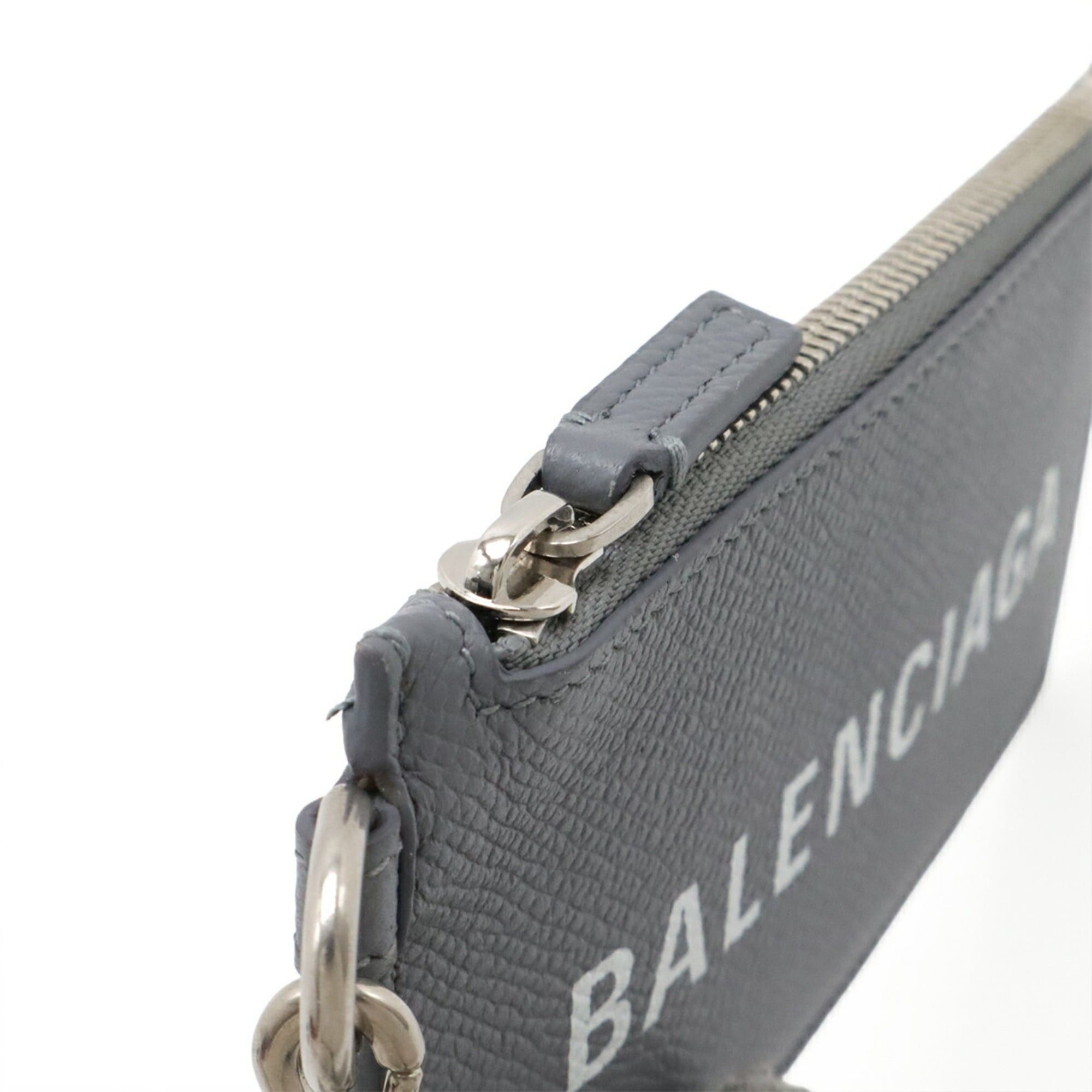 Balenciaga BALENCIAGA Cash Wallet/Coin Purse, Leather, Gray, with Neck Strap, 594548 Size ONE SIZE - 5 Thumbnail