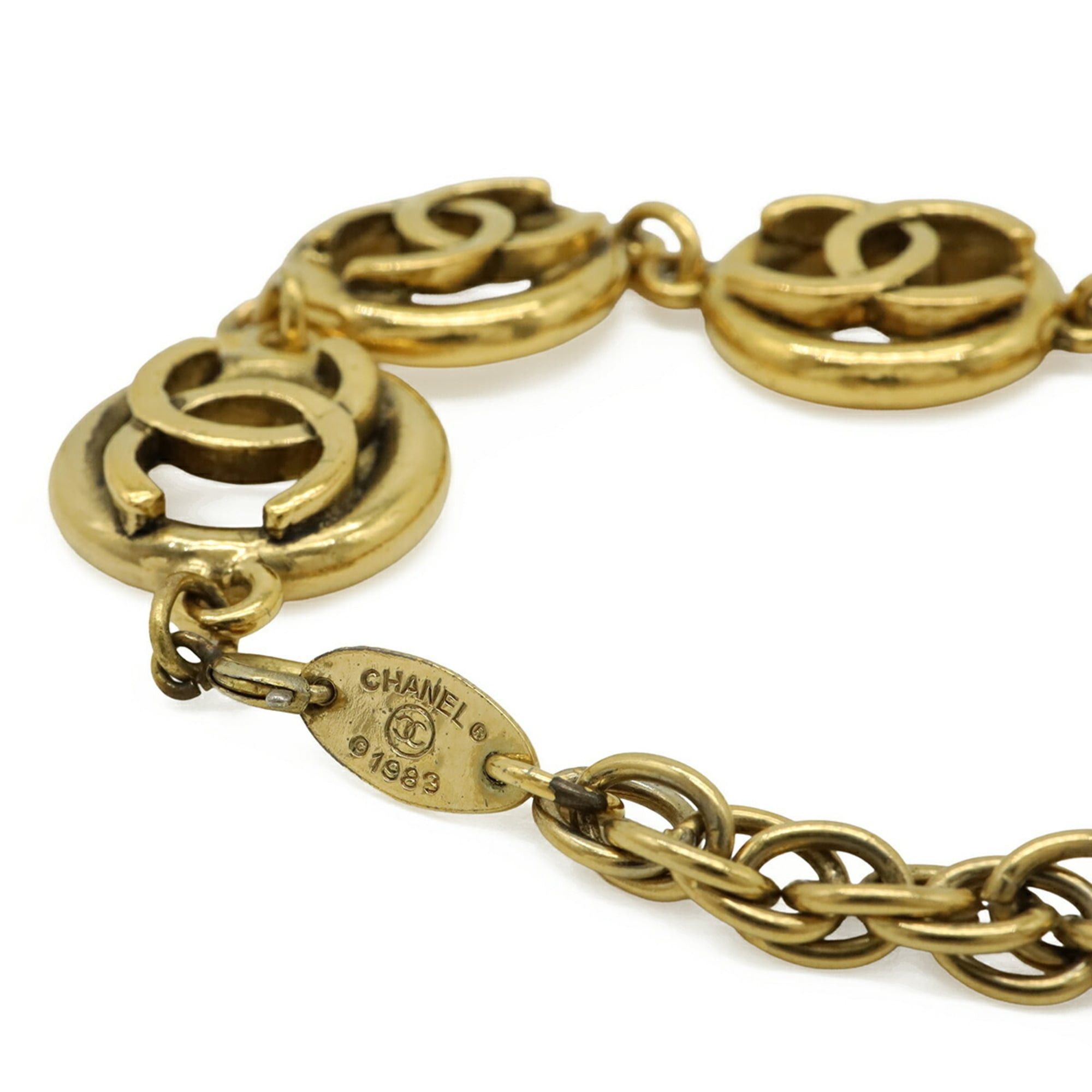 Chanel CHANEL Coco Mark Circle Chain Bracelet GP Gold Size ONE SIZE - 6 Thumbnail