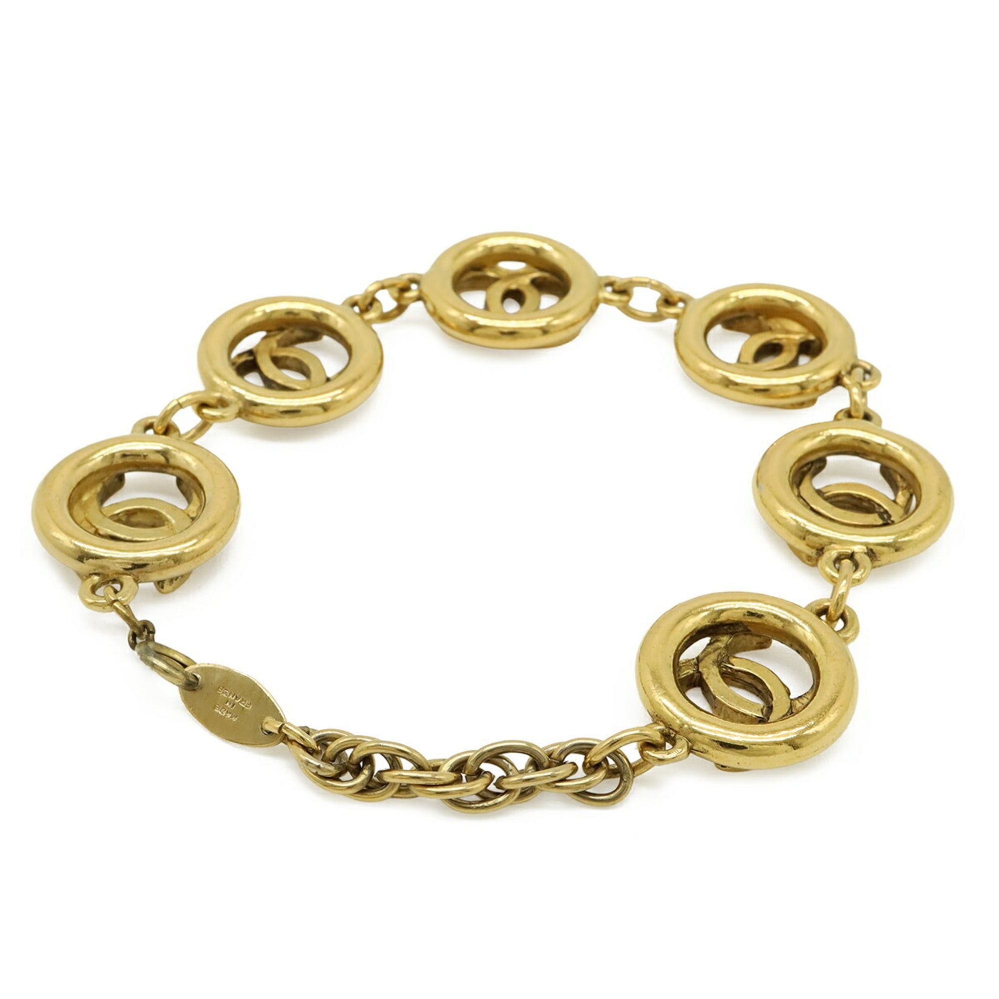 Chanel CHANEL Coco Mark Circle Chain Bracelet GP Gold Size ONE SIZE - 3 Thumbnail