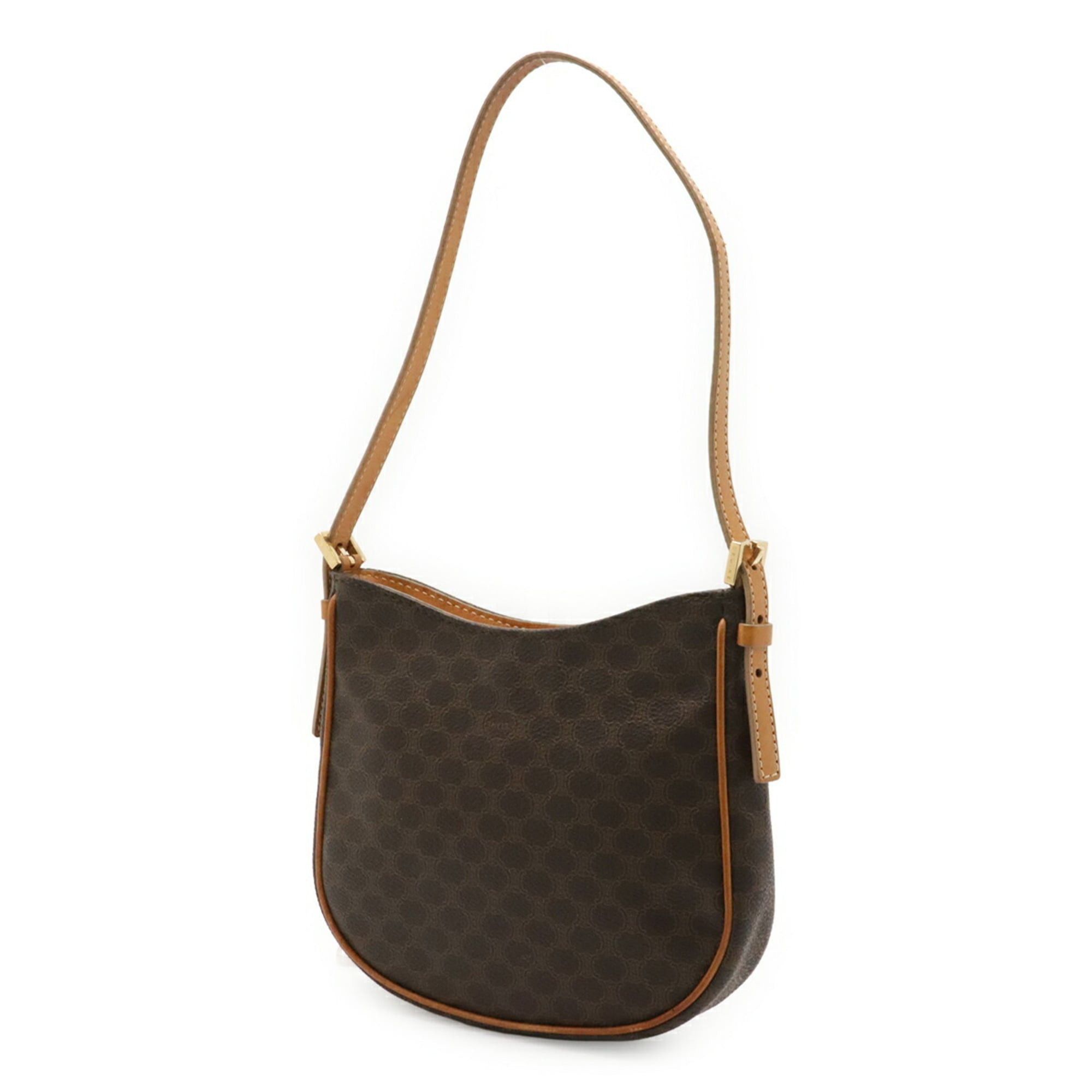 Celine CELINE Macadam pattern handbag, pouch, shoulder bag, leather, dark brown Size ONE SIZE - 3 Thumbnail