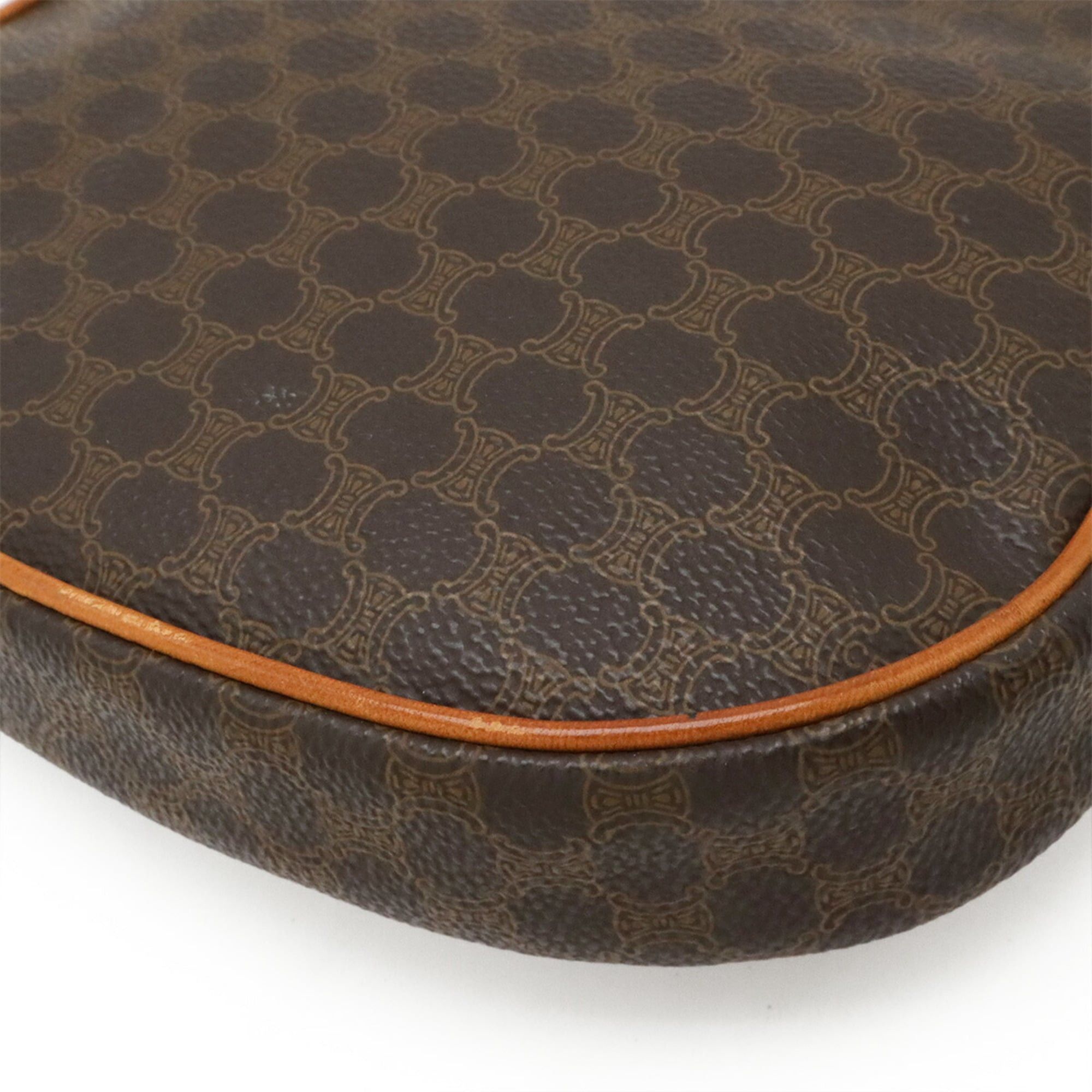 Celine CELINE Macadam pattern handbag, pouch, shoulder bag, leather, dark brown Size ONE SIZE - 4 Thumbnail