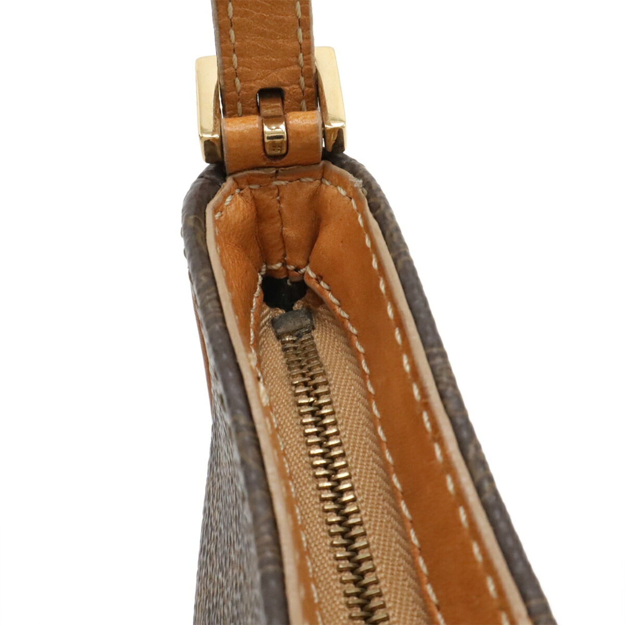 Celine CELINE Macadam pattern handbag, pouch, shoulder bag, leather, dark brown Size ONE SIZE - 6 Thumbnail