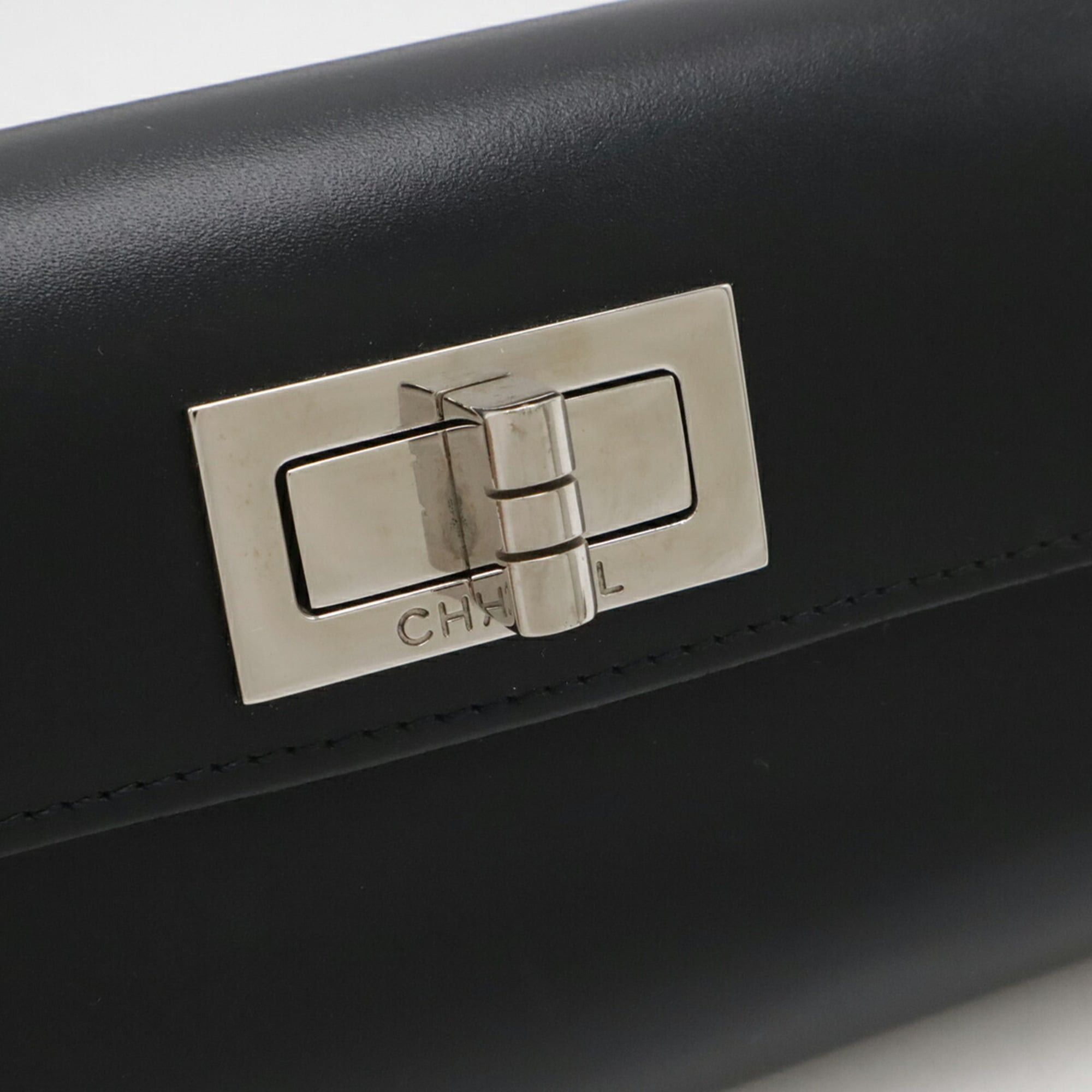 Chanel CHANEL 2.55 Belt Bag, Waist Bum Clutch Leather, Black, Chain Missing, #85 Size ONE SIZE - 7 Thumbnail