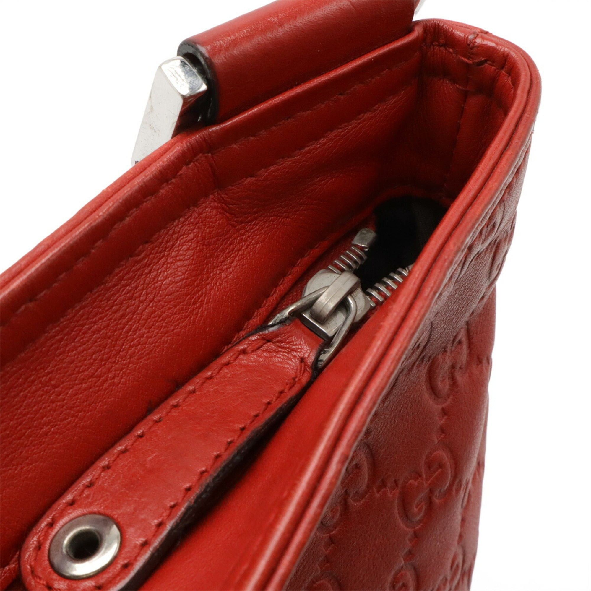 Gucci GUCCI Guccissima Sherry Line Shoulder Bag Handbag Leather Red 2008 Beijing Olympics 193715 Size ONE SIZE - 6 Thumbnail