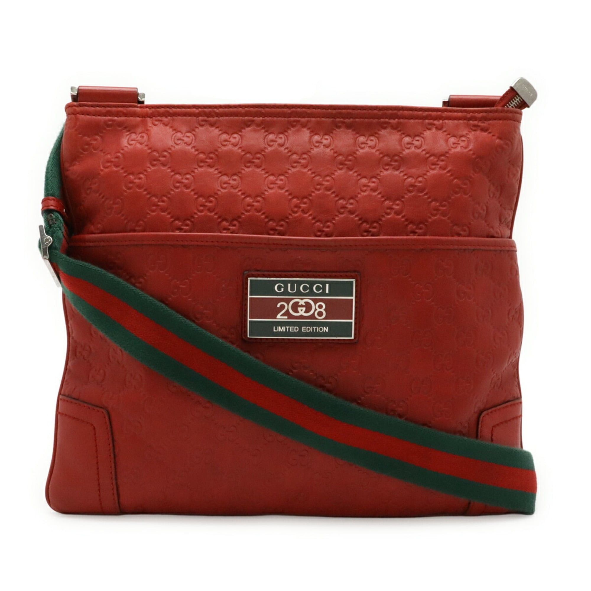 Gucci GUCCI Guccissima Sherry Line Shoulder Bag Handbag Leather Red 2008 Beijing Olympics 193715 Size ONE SIZE - 2 Thumbnail