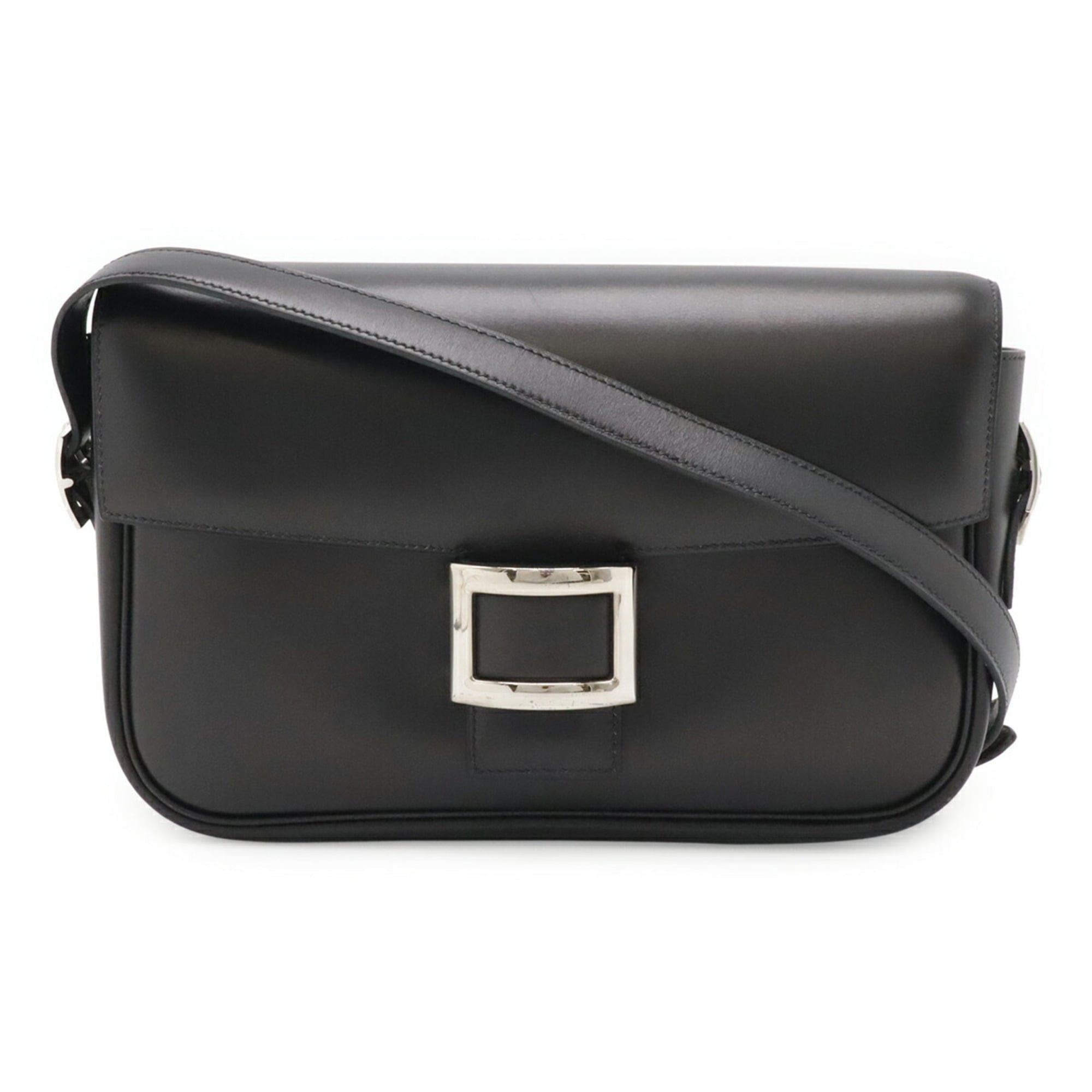 Hermes HERMES Martine Shoulder Bag, Flap Box Calf Leather, Black, D Stamp Size ONE SIZE - 2 Thumbnail