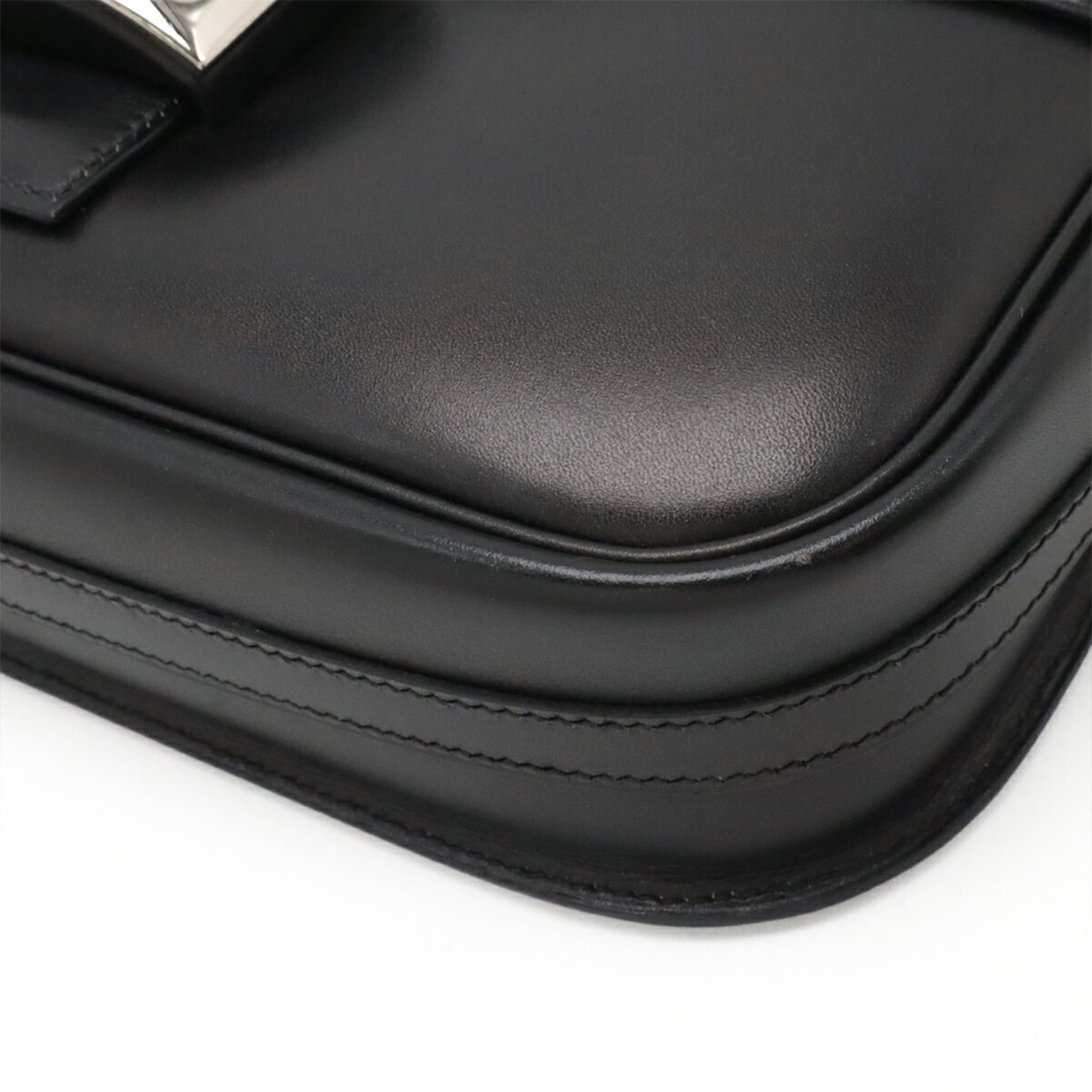Hermes HERMES Martine Shoulder Bag, Flap Box Calf Leather, Black, D Stamp Size ONE SIZE - 4 Thumbnail