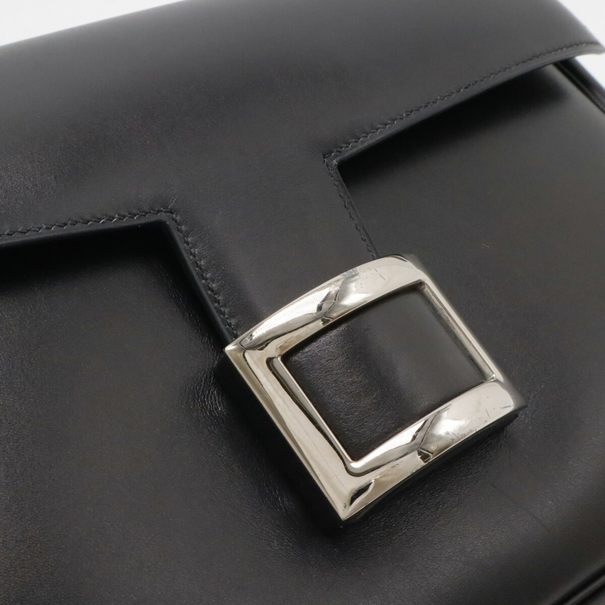 Hermes HERMES Martine Shoulder Bag, Flap Box Calf Leather, Black, D Stamp Size ONE SIZE - 5 Thumbnail