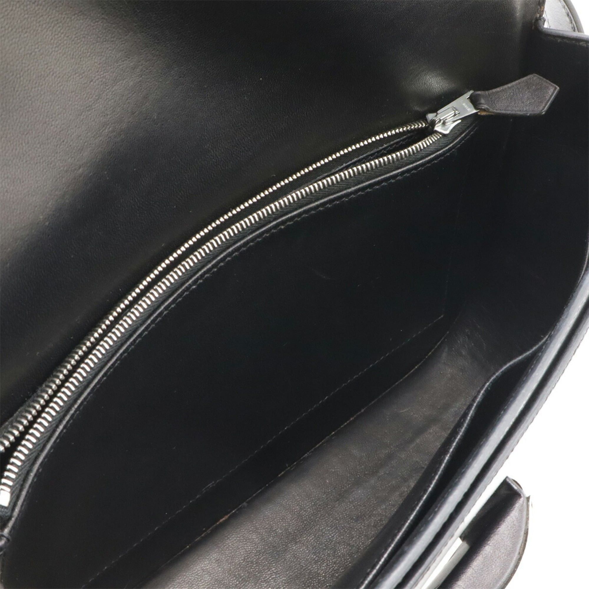 Hermes HERMES Martine Shoulder Bag, Flap Box Calf Leather, Black, D Stamp Size ONE SIZE - 7 Thumbnail