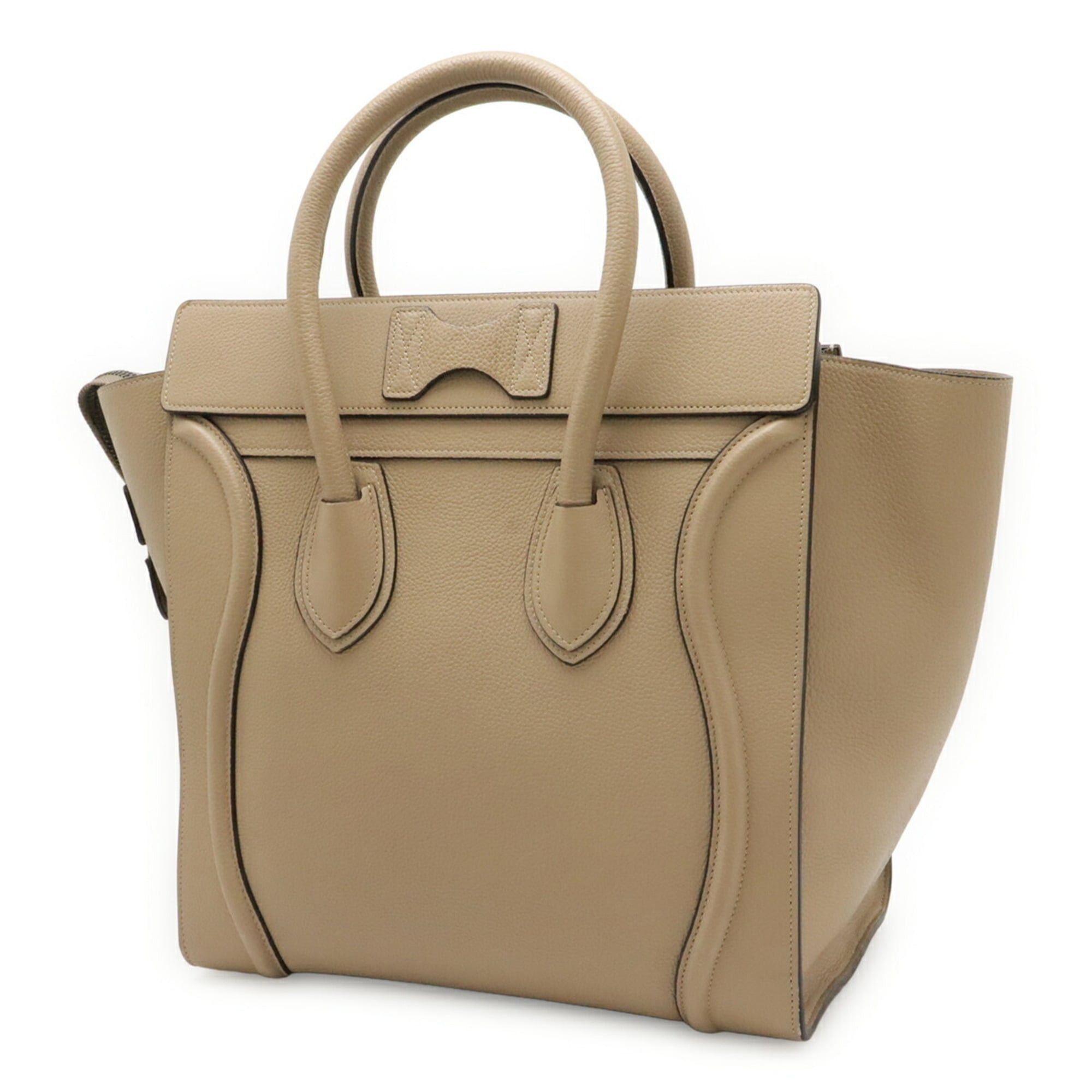 Celine CELINE Luggage Mini Shopper Tote Bag Handbag Leather Beige 165213 Size ONE SIZE - 3 Thumbnail