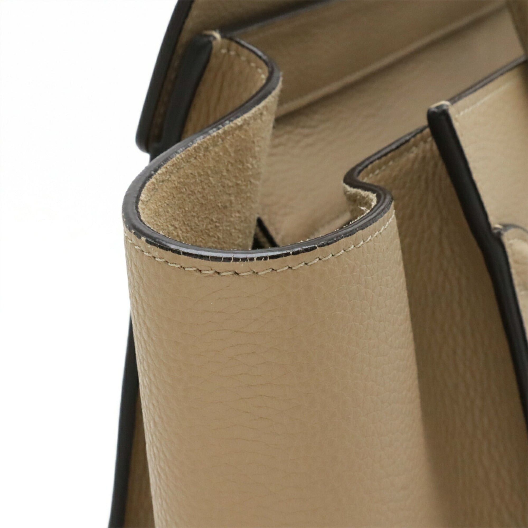 Celine CELINE Luggage Mini Shopper Tote Bag Handbag Leather Beige 165213 Size ONE SIZE - 5 Thumbnail