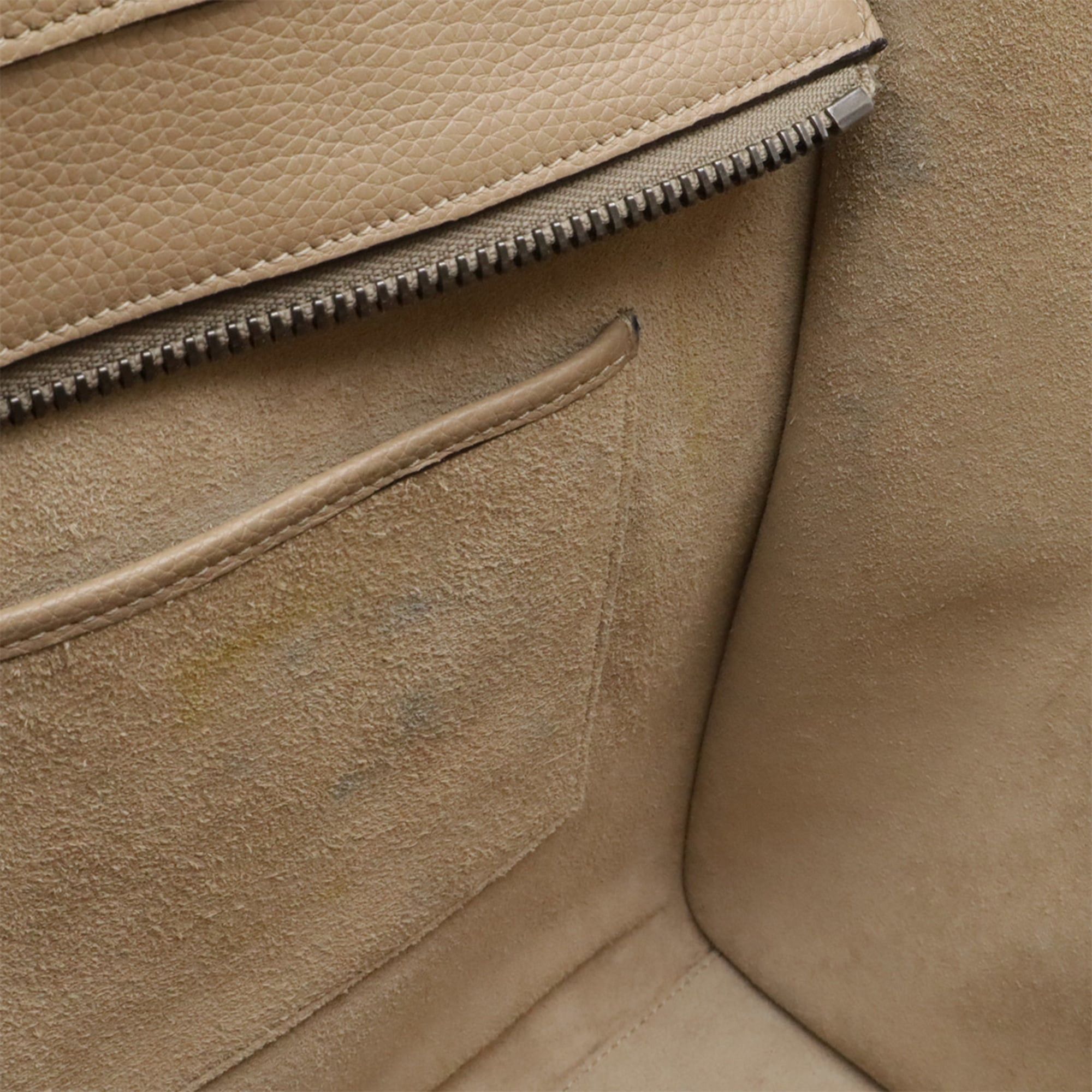 Celine CELINE Luggage Mini Shopper Tote Bag Handbag Leather Beige 165213 Size ONE SIZE - 9 Thumbnail