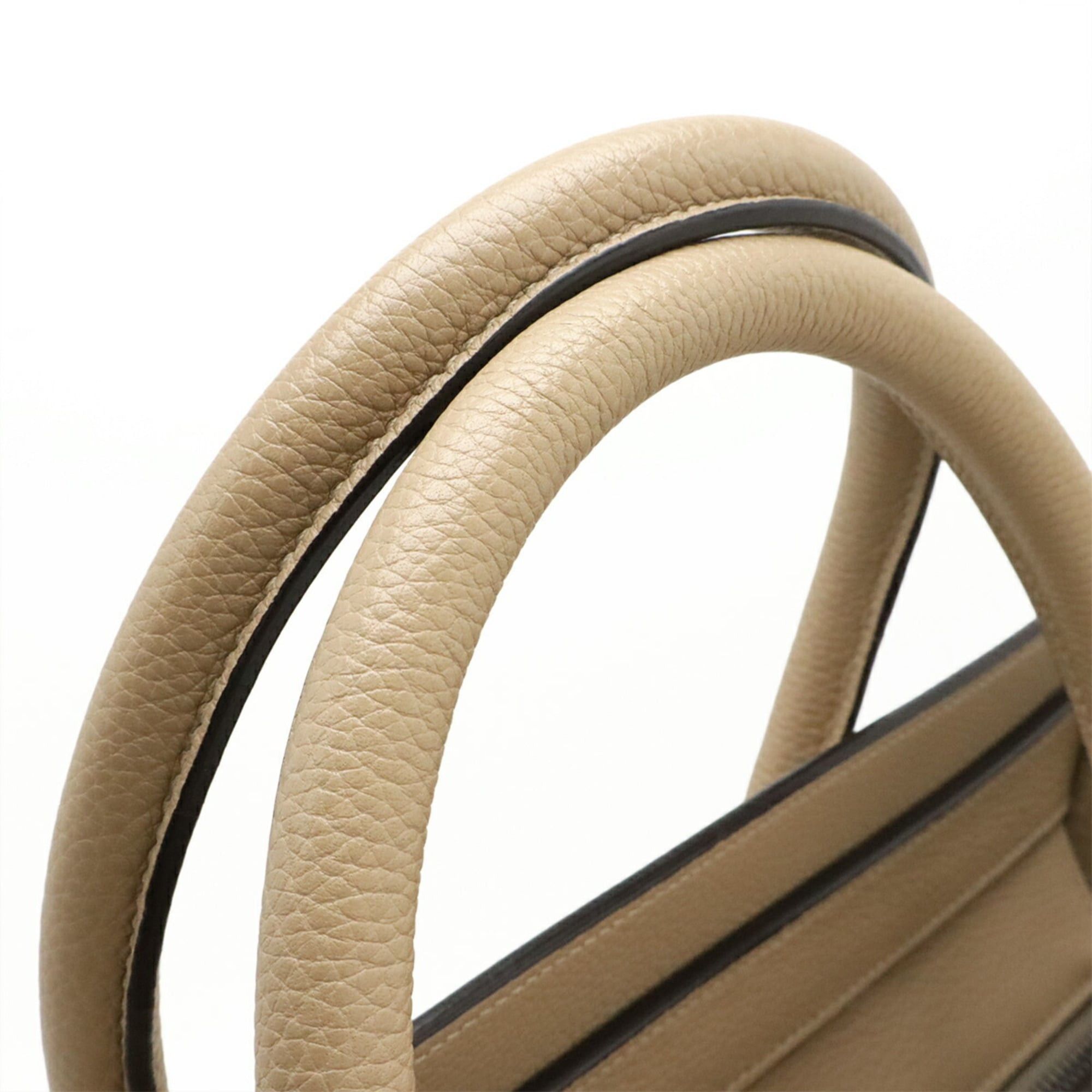 Celine CELINE Luggage Mini Shopper Tote Bag Handbag Leather Beige 165213 Size ONE SIZE - 7 Thumbnail