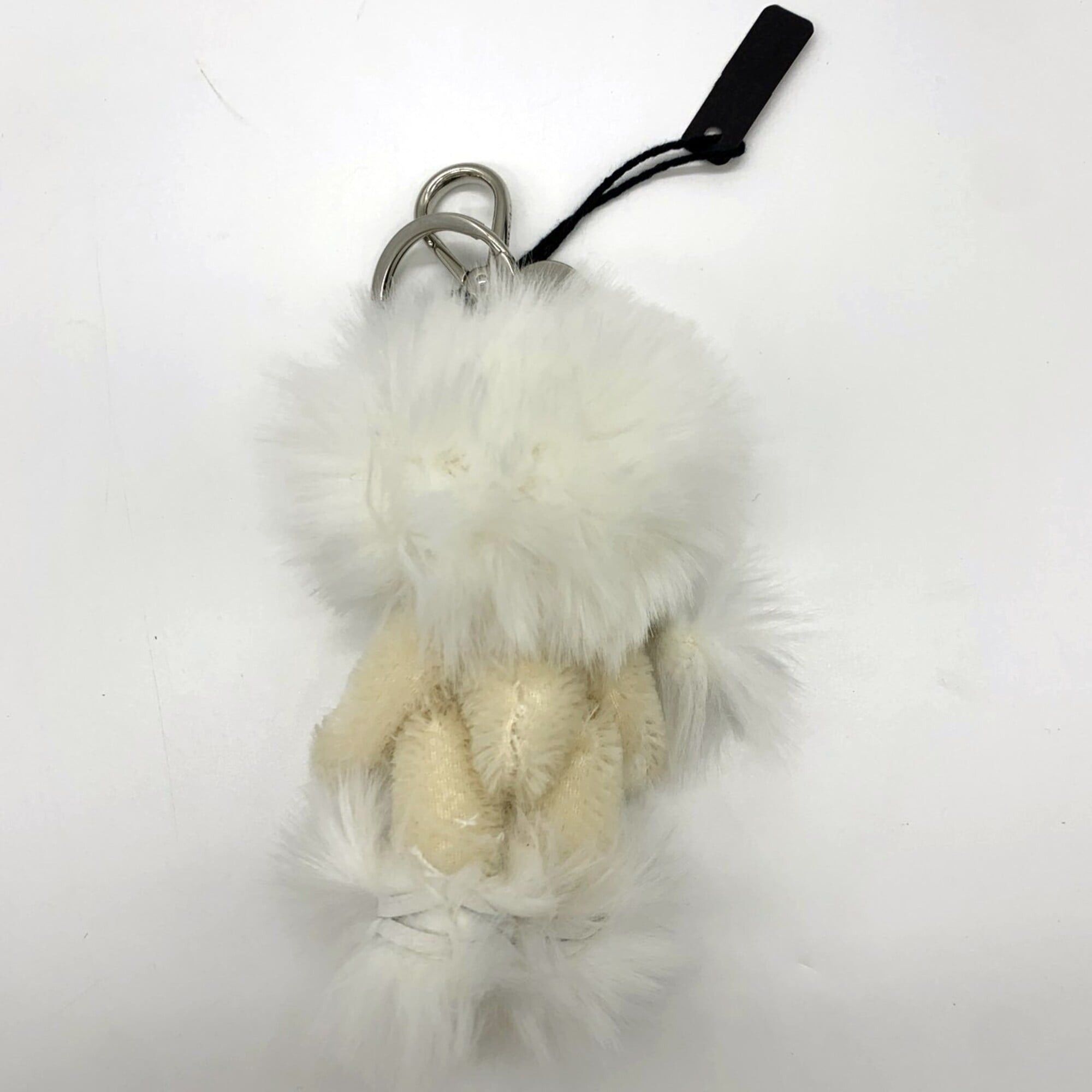 Prada Prada Trick White Fur Teddy Bear Bag Charm PRADA Size ONE SIZE - 3 Thumbnail