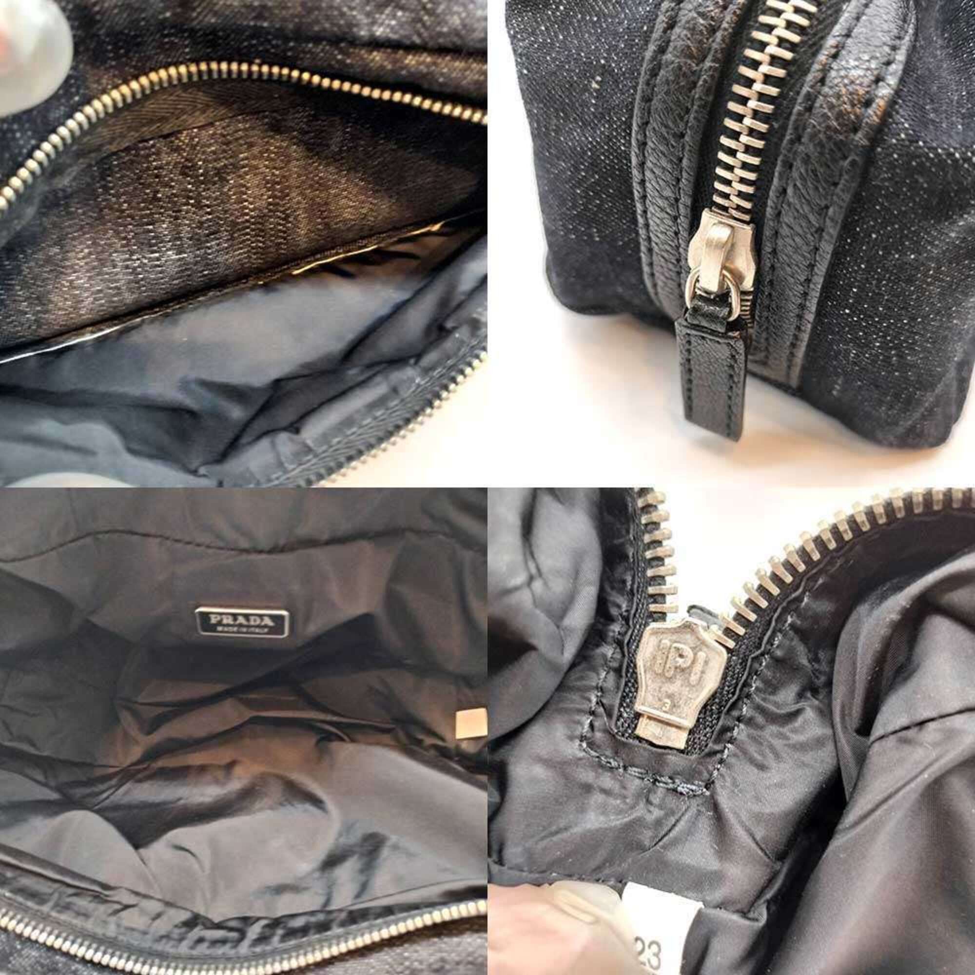 Prada Prada Multi Pouch, Denim Canvas, Navy, Triangle Design, Women's PRADA Size ONE SIZE - 5 Thumbnail
