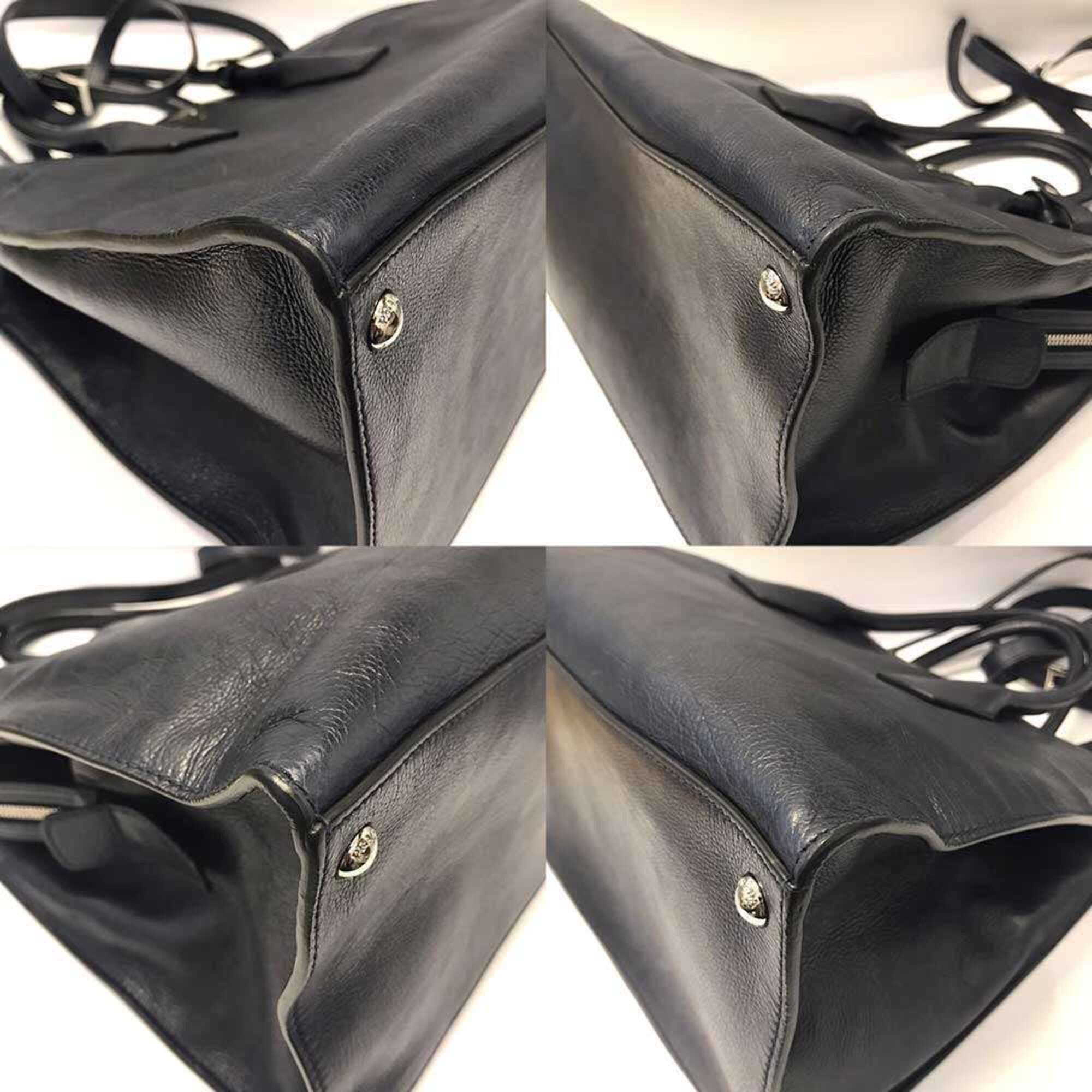 Prada Prada Vitello Daino Leather Handbag Triangle Navy PRADA Size ONE SIZE - 3 Thumbnail