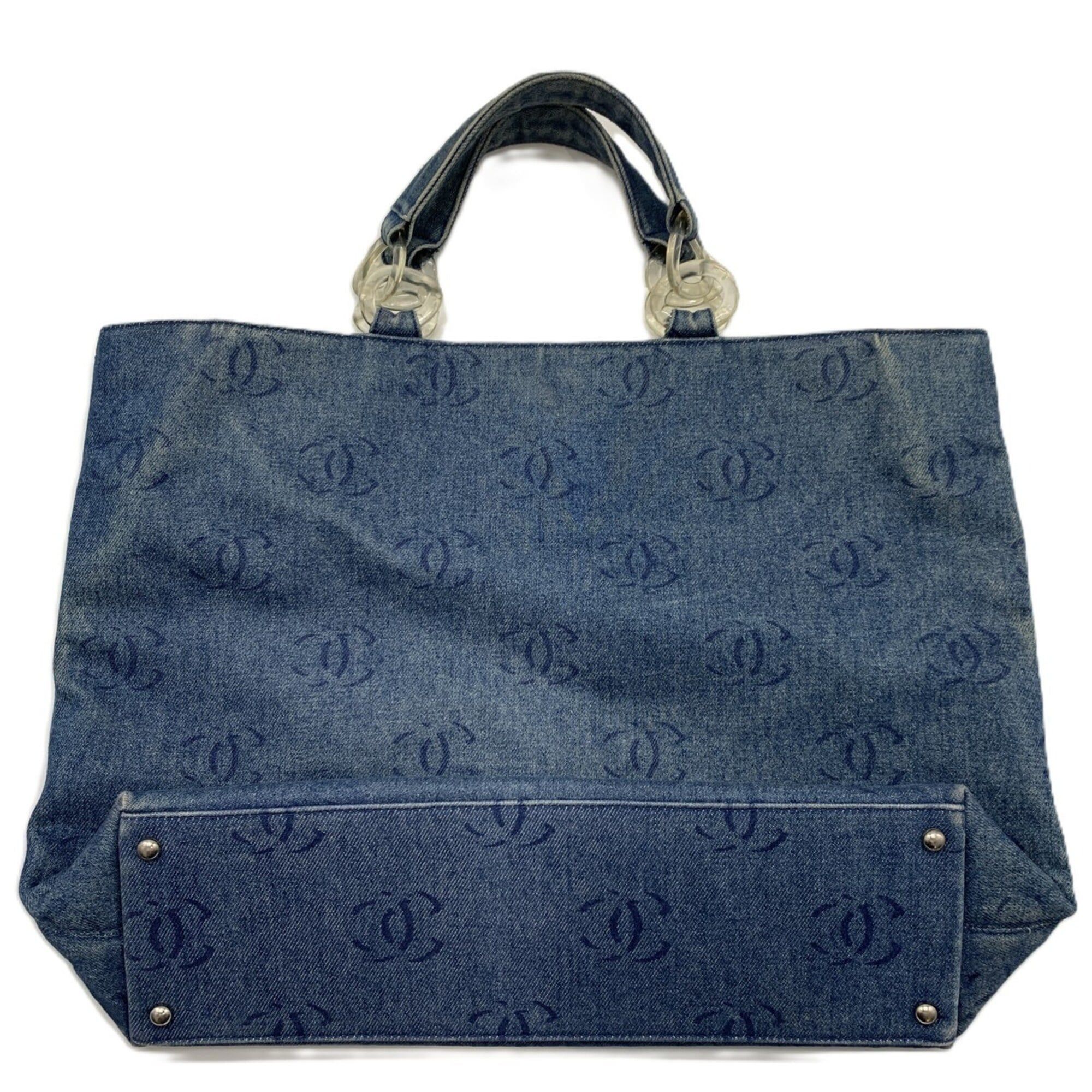 Chanel Chanel Coco Mark Plastic Chain Tote Bag Denim A18091 CHANEL Size ONE SIZE - 2 Thumbnail
