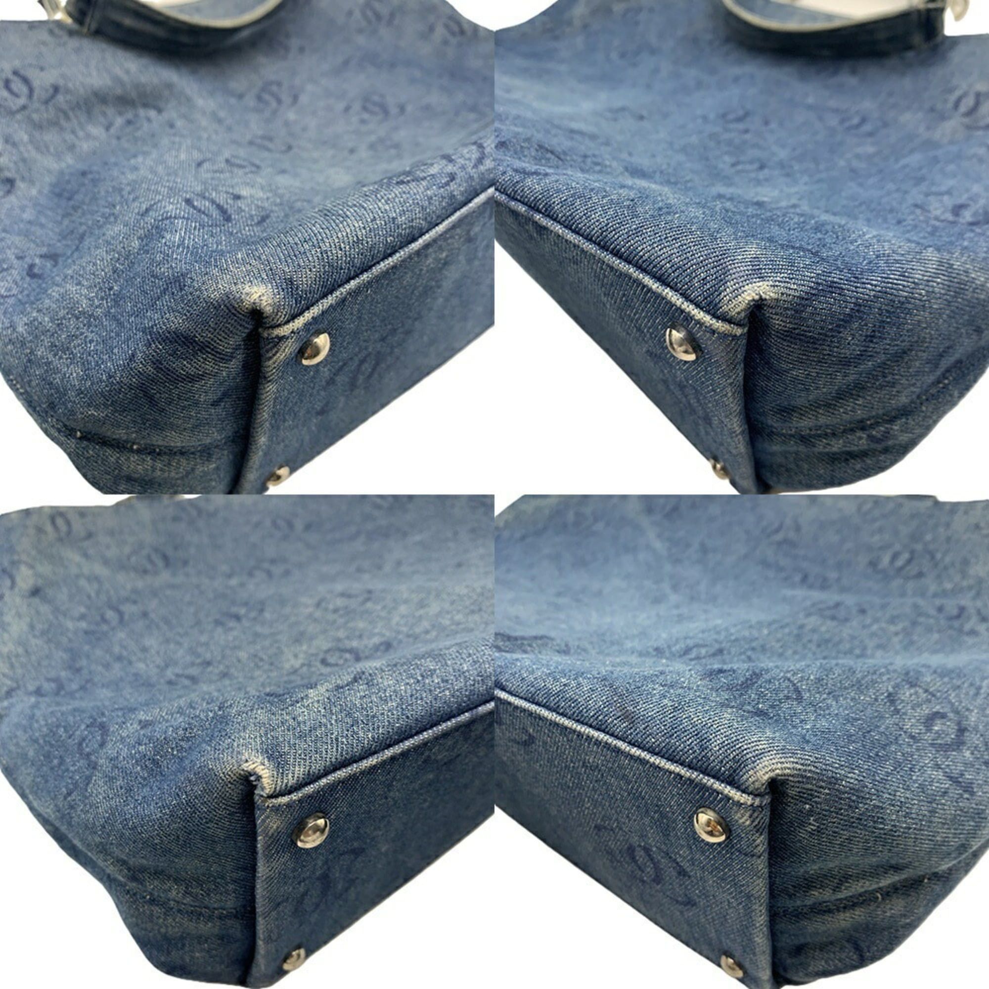 Chanel Chanel Coco Mark Plastic Chain Tote Bag Denim A18091 CHANEL Size ONE SIZE - 4 Thumbnail