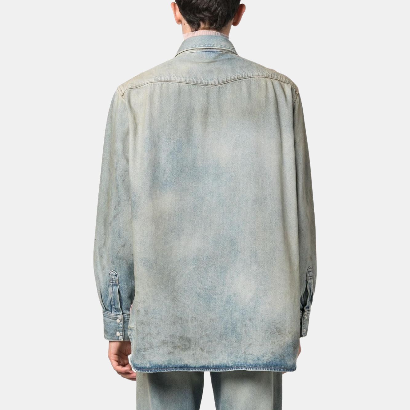 Acne Studios Acne Studios Distressed Denim Shirt Size 50 Size US M / EU 48-50 / 2 - 7 Thumbnail