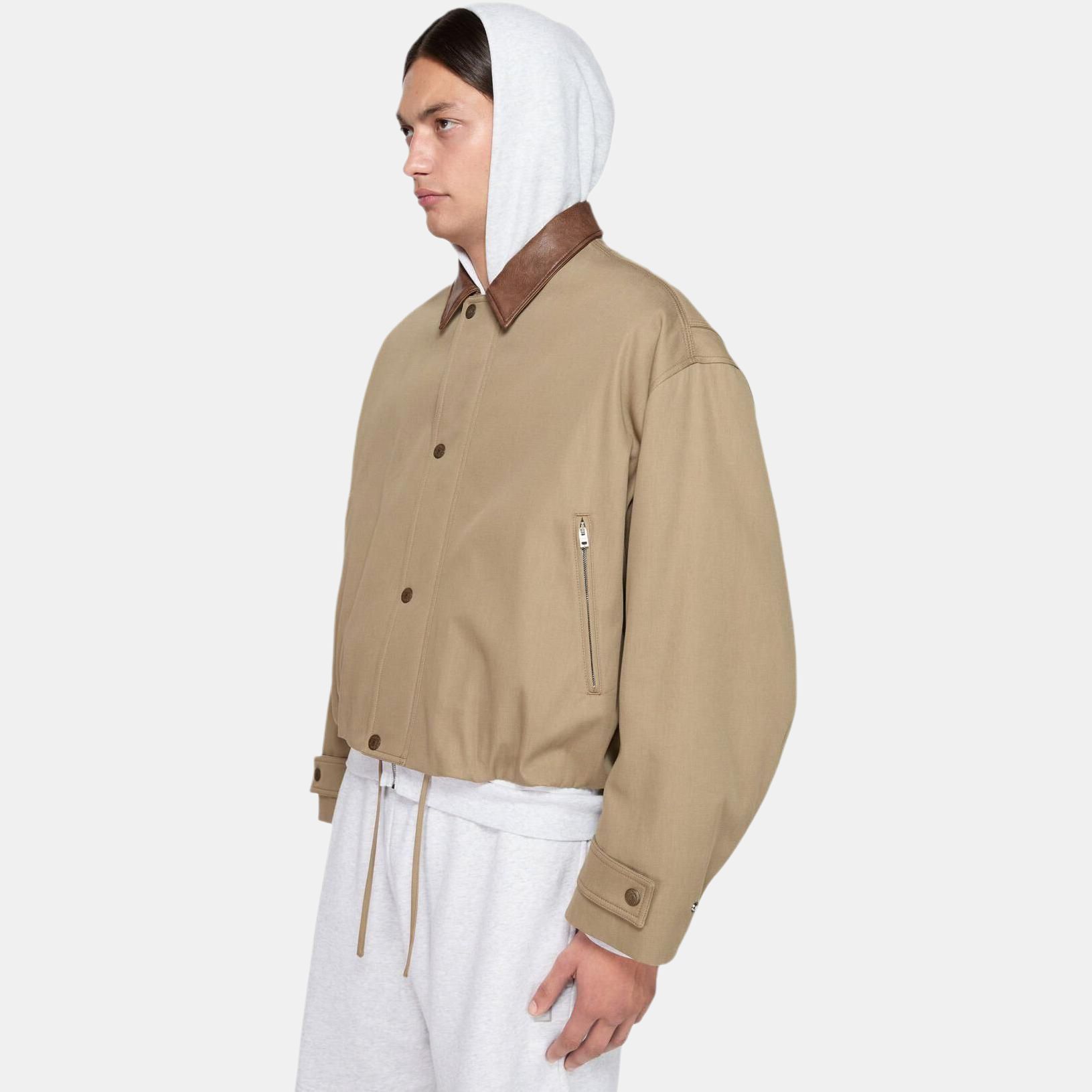 Acne Studios Acne Studios Leather Collar Cotton Jacket Khaki Size 48 Size US M / EU 48-50 / 2 - 7 Thumbnail