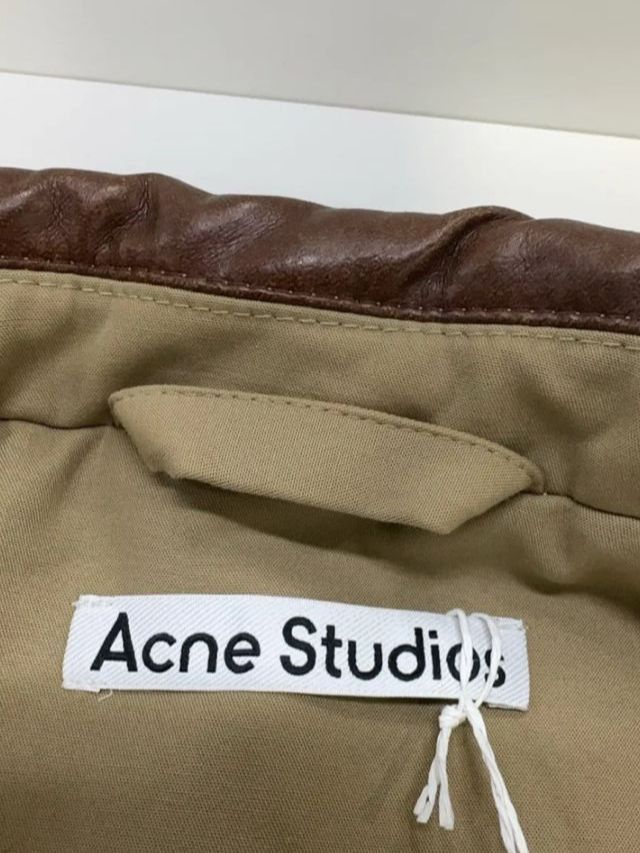 Acne Studios Acne Studios Leather Collar Cotton Jacket Khaki Size 48 Size US M / EU 48-50 / 2 - 3 Thumbnail