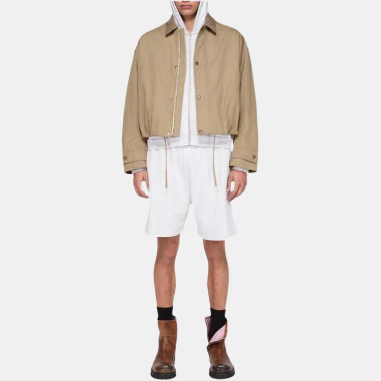 Acne Studios Acne Studios Leather Collar Cotton Jacket Khaki Size 48 Size US M / EU 48-50 / 2 - 10 Thumbnail
