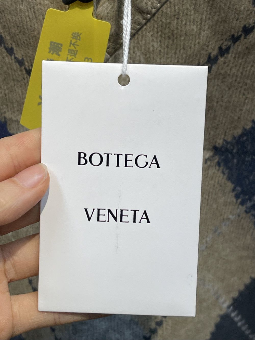 Bottega Veneta Bottega Veneta Argyle Leather V-Neck Sweater Size M Size US M / EU 48-50 / 2 - 5 Thumbnail