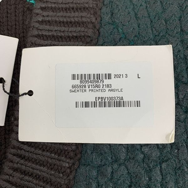 Bottega Veneta Bottega Veneta Argyle V-Neck Sweater Size L Size US L / EU 52-54 / 3 - 7 Thumbnail