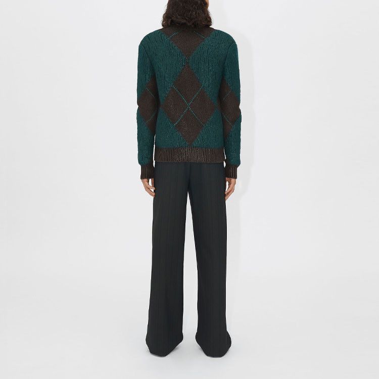 Bottega Veneta Bottega Veneta Argyle V-Neck Sweater Size L Size US L / EU 52-54 / 3 - 12 Thumbnail