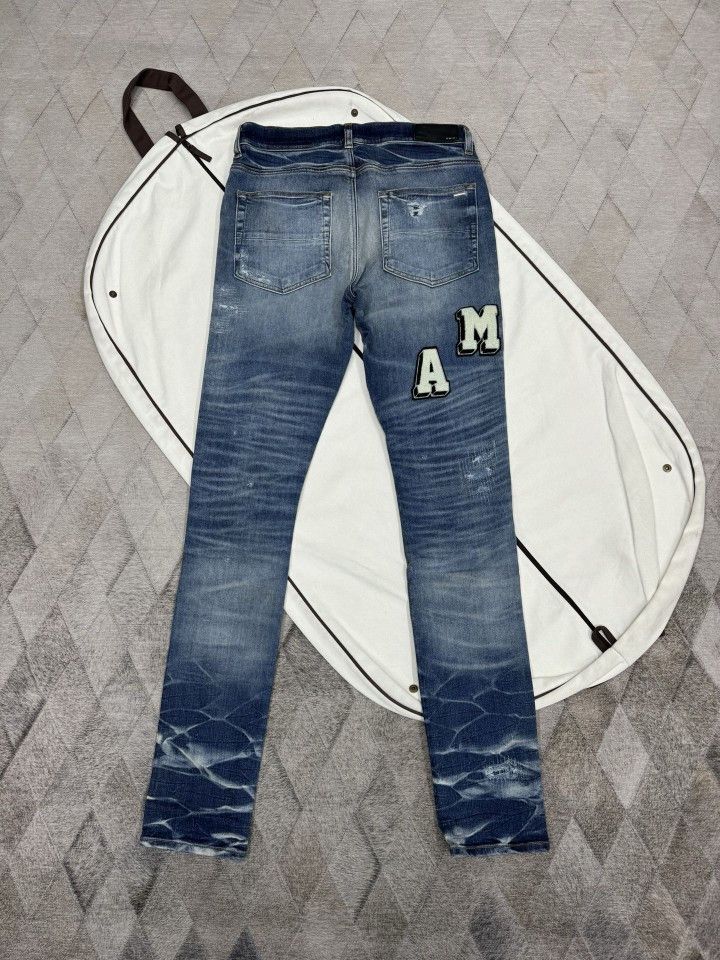 Amiri Amiri Logo Patch Denim Jeans Size 33 Size US 33 - 2 Thumbnail