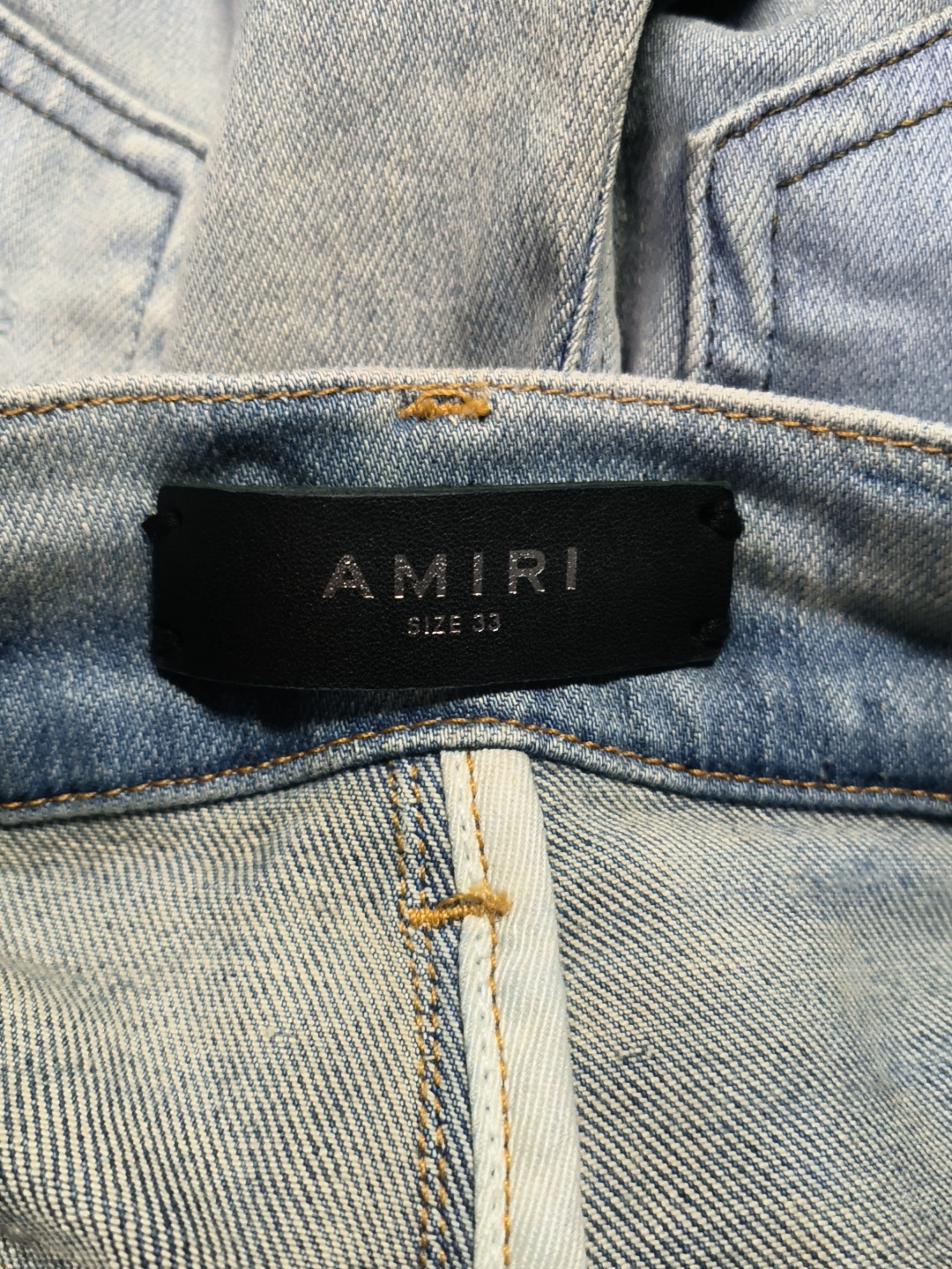 Amiri Amiri Mx1 Distressed Patch Jeans Size 33 Size US 33 - 3 Thumbnail