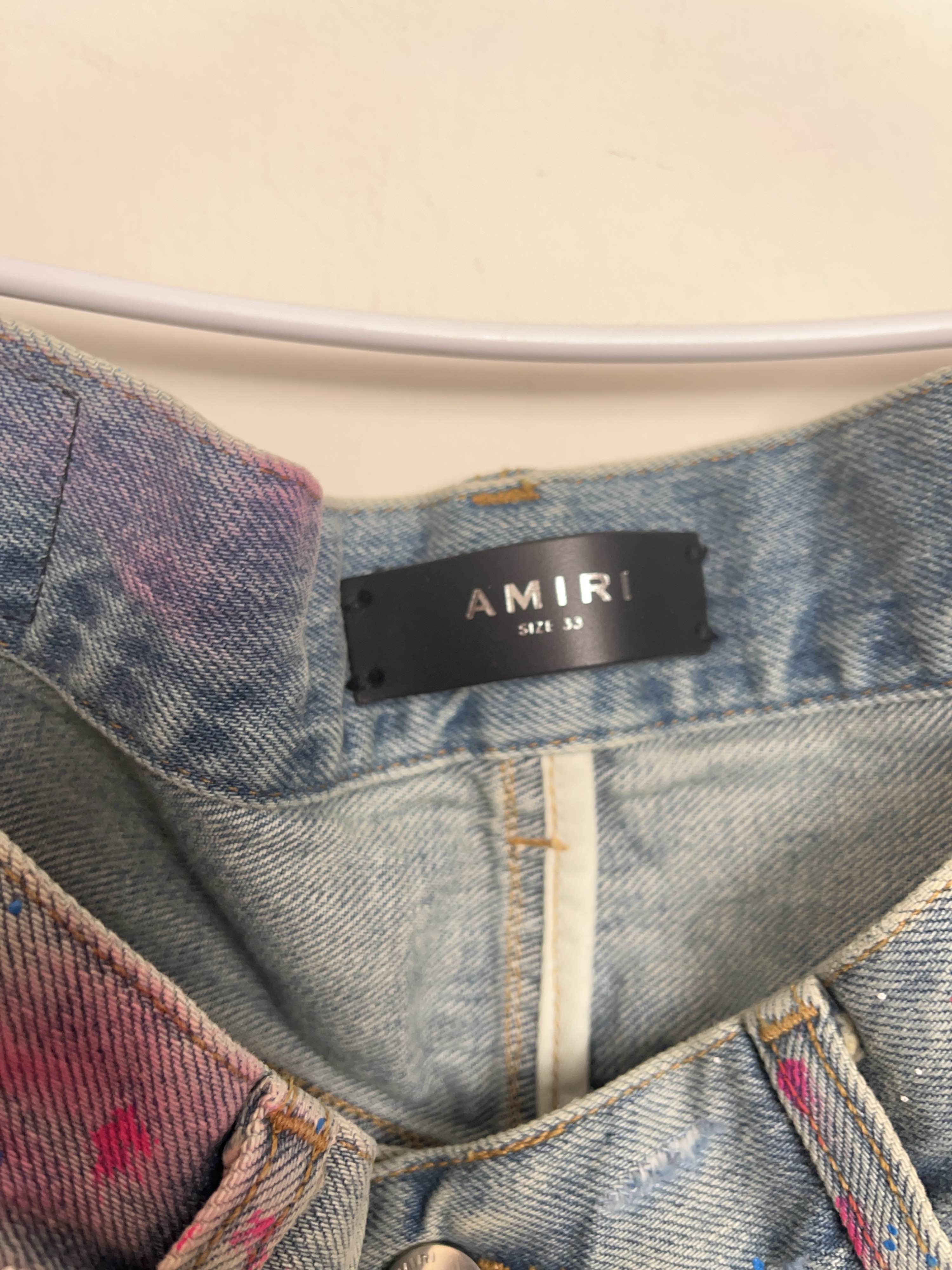 Amiri Amiri Paint Splatter Denim Shorts Size 33 Size US 33 - 3 Thumbnail