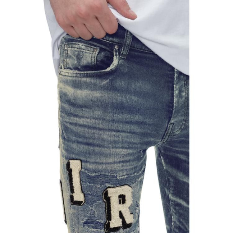 Amiri Amiri Letter Patch Distressed Jeans Size 34 Size US 34 / EU 50 - 12 Thumbnail